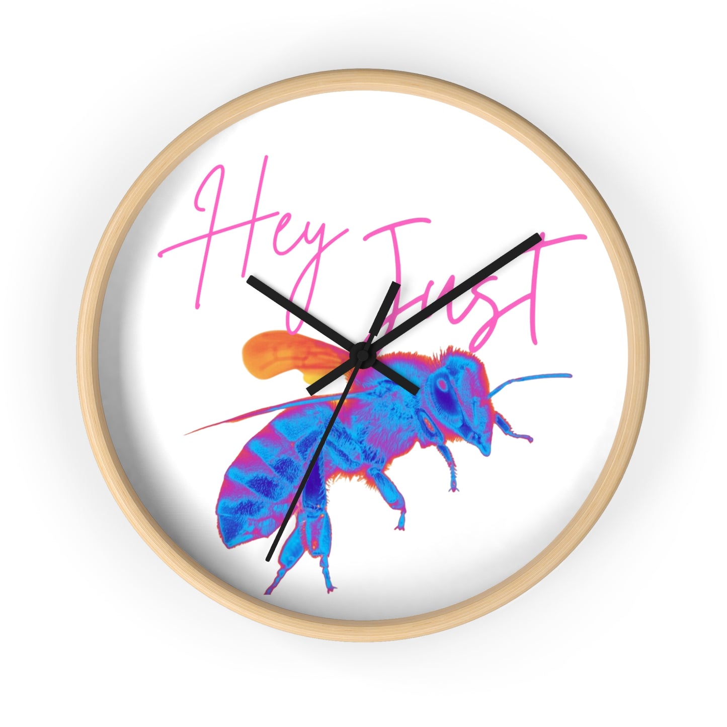 Hey Just Bee (Neon) Wall Clock
