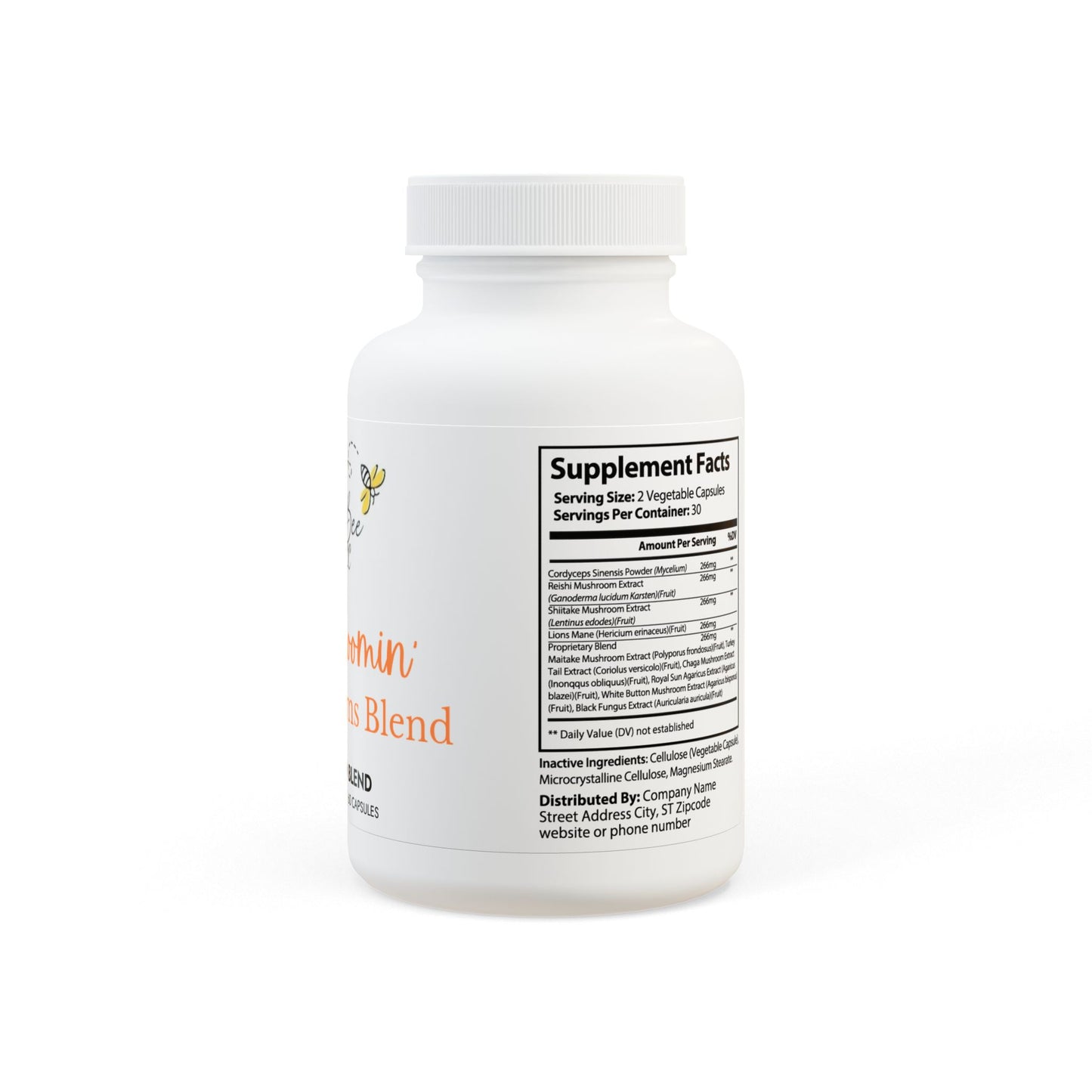 Bee Shroomin' 9 Mushroom Blend Supplement (60 Capsules)