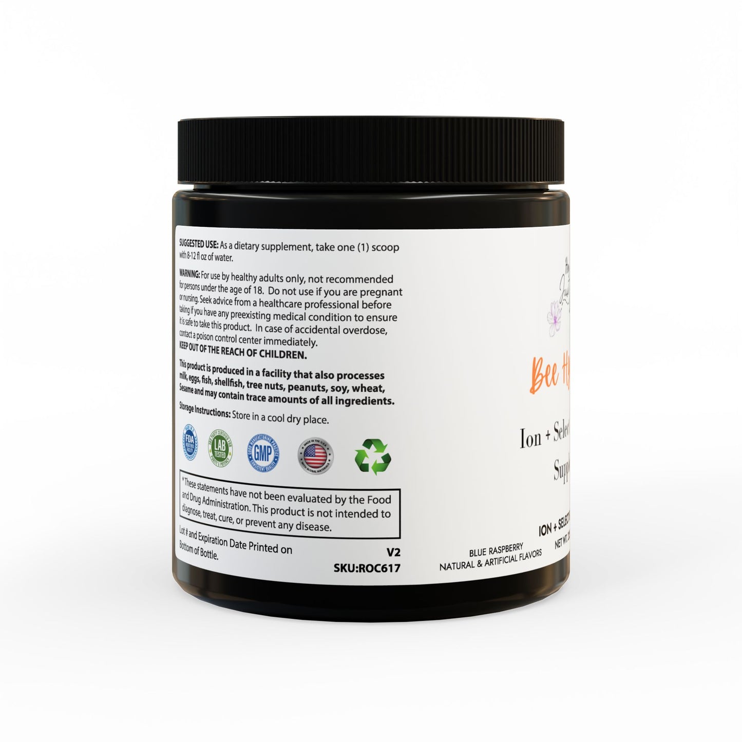 Bee Hydrated ION + Select Electrolyte Supplement (225g, 7.9oz)