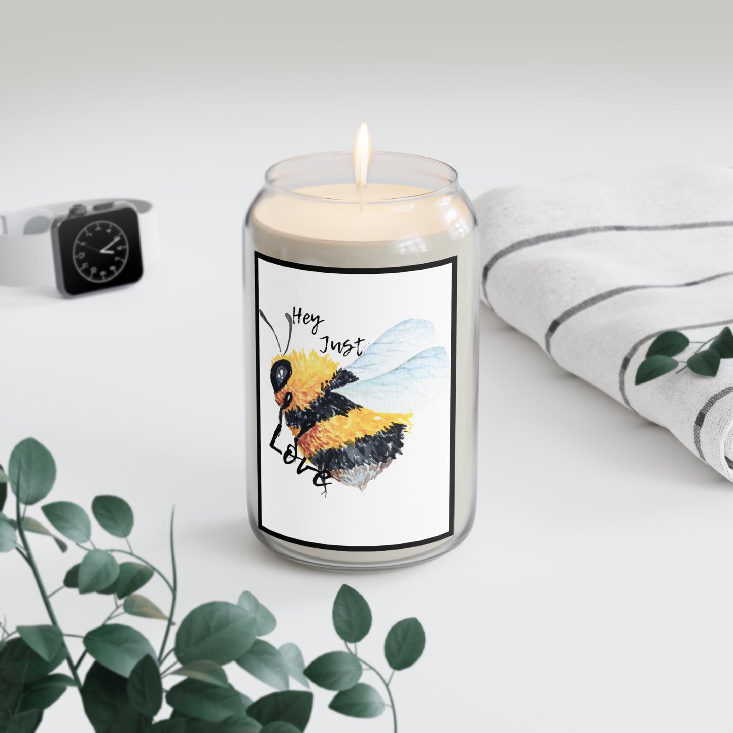 Hey Just Bee Love Large Eco-Friendly Scented Candle, 13.75oz