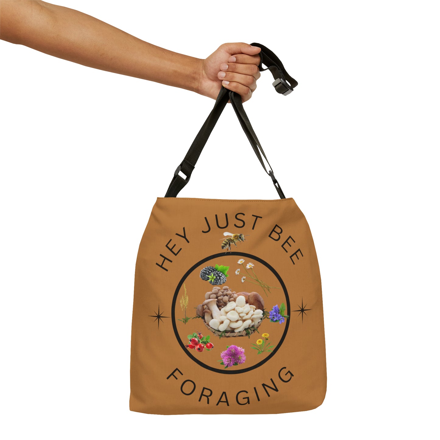 Hey Just Bee Foraging Adjustable Tote Bag