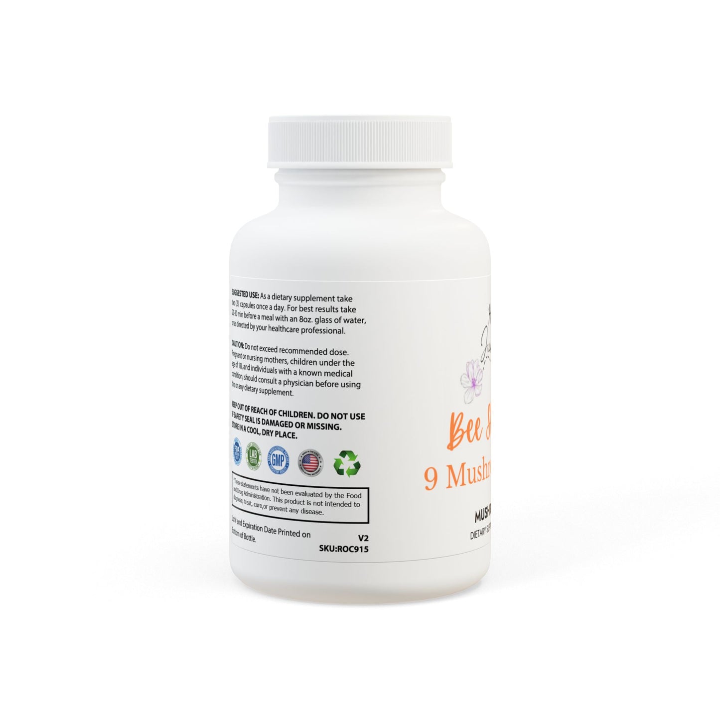 Bee Shroomin' 9 Mushroom Blend Supplement (60 Capsules)
