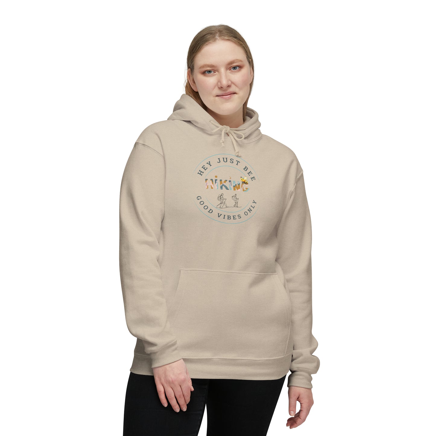 Hey Just Bee Hiking Unisex Hooded Sweatshirt, Made in US