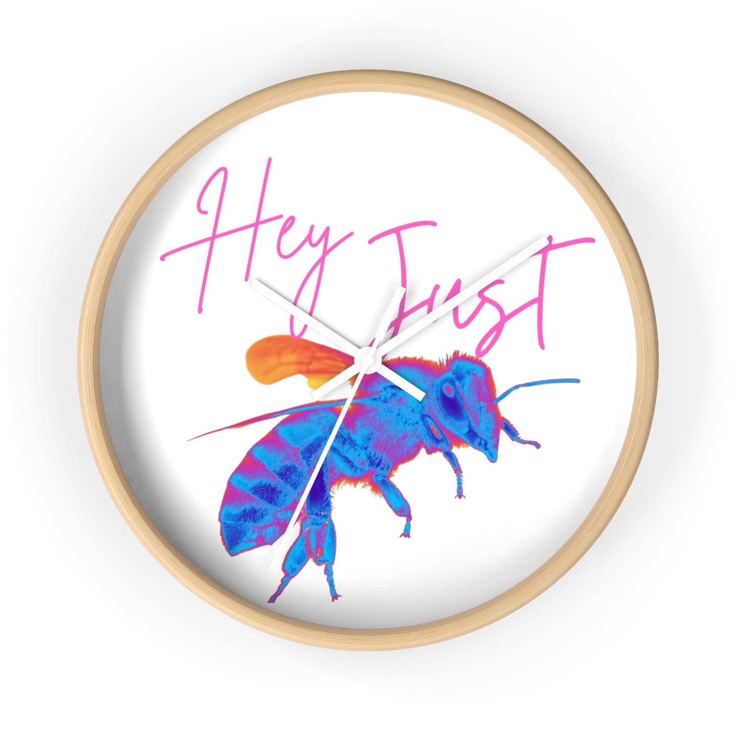 Hey Just Bee (Neon) Wall Clock