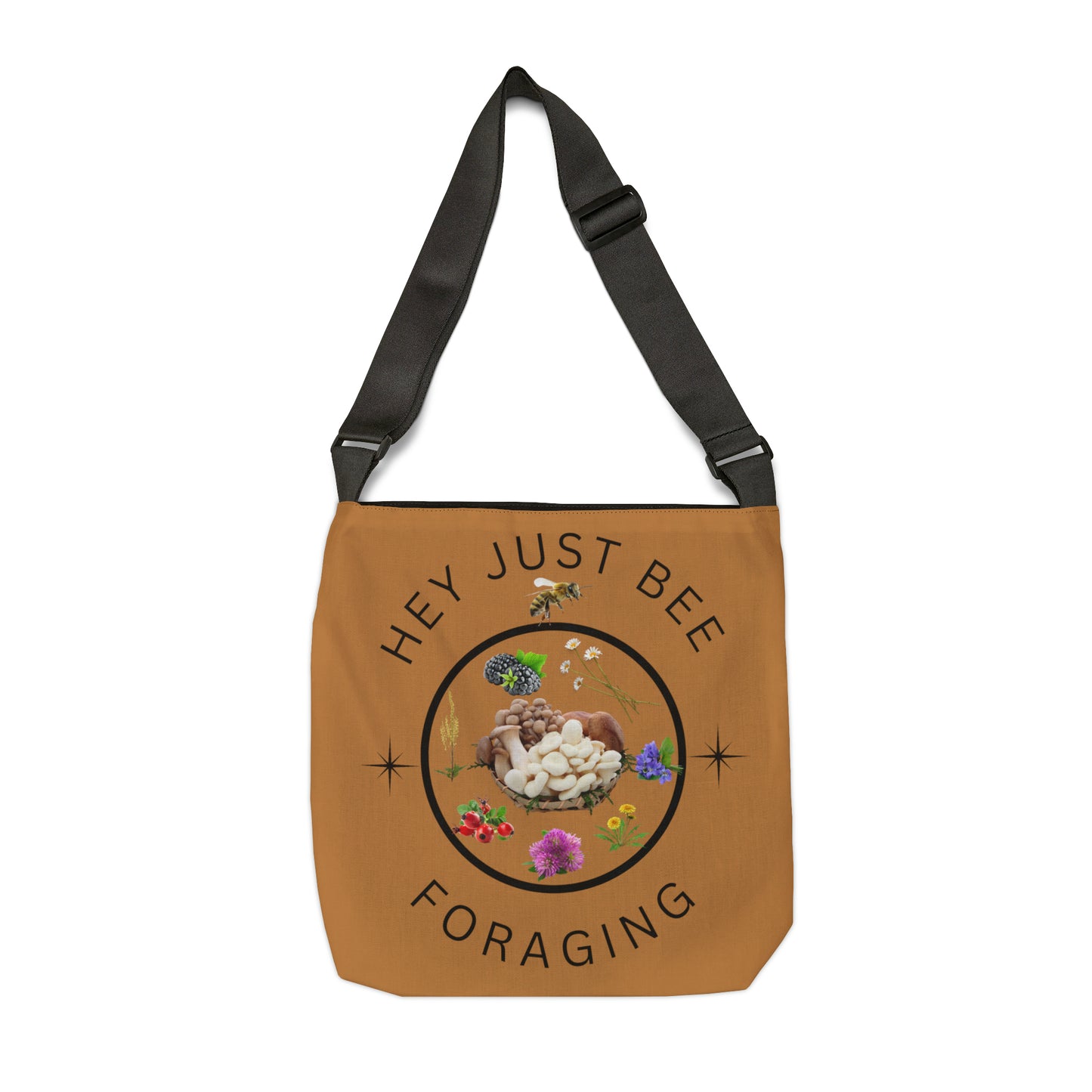 Hey Just Bee Foraging Adjustable Tote Bag
