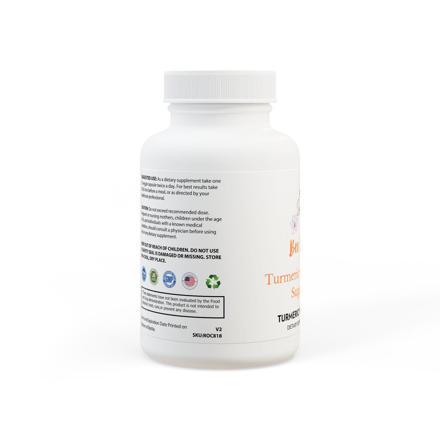 Bee Immune Turmeric with BioPerine® (Black Pepper Fruit Extract) Supplement (60 Capsules)