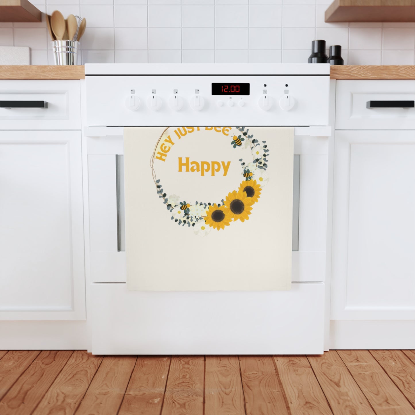Hey Just Bee Happy-Cotton Tea Towel