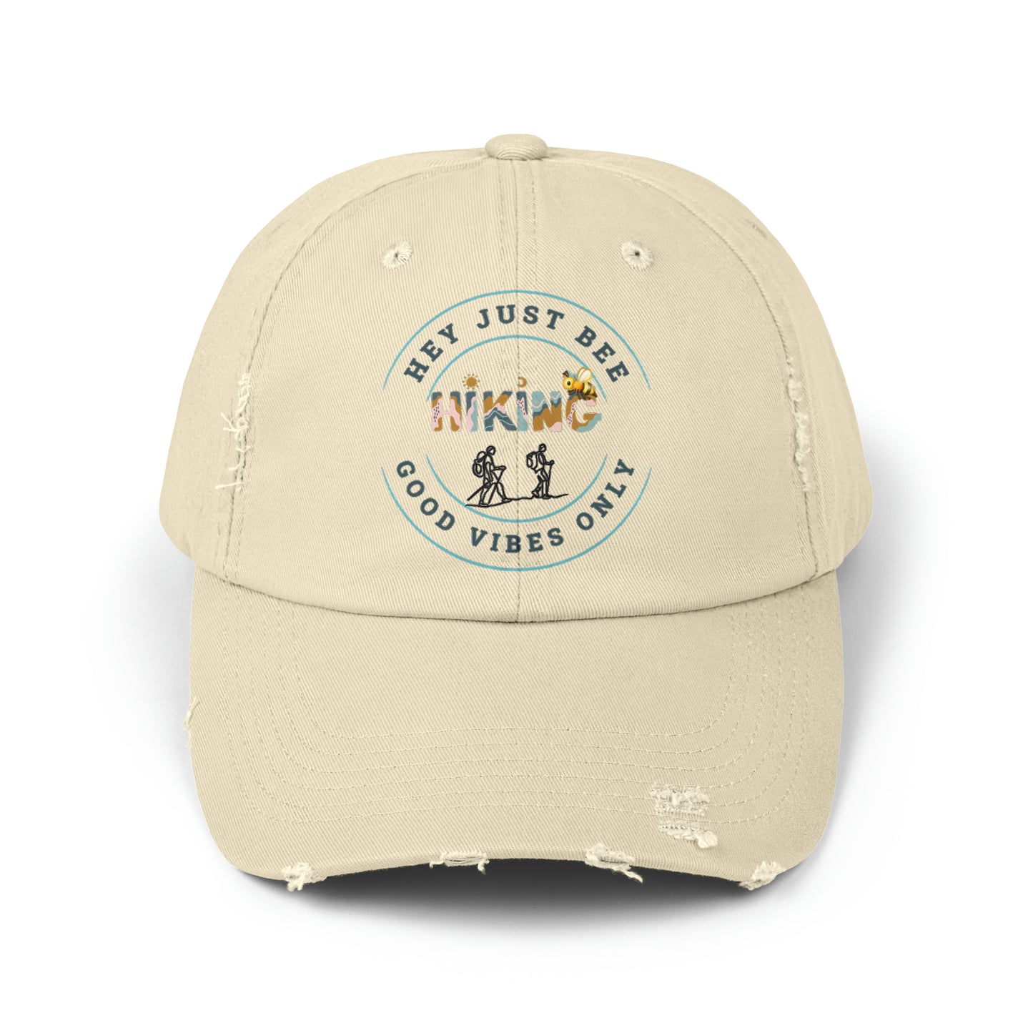 Hey Just Bee Hiking Unisex Distressed Cap