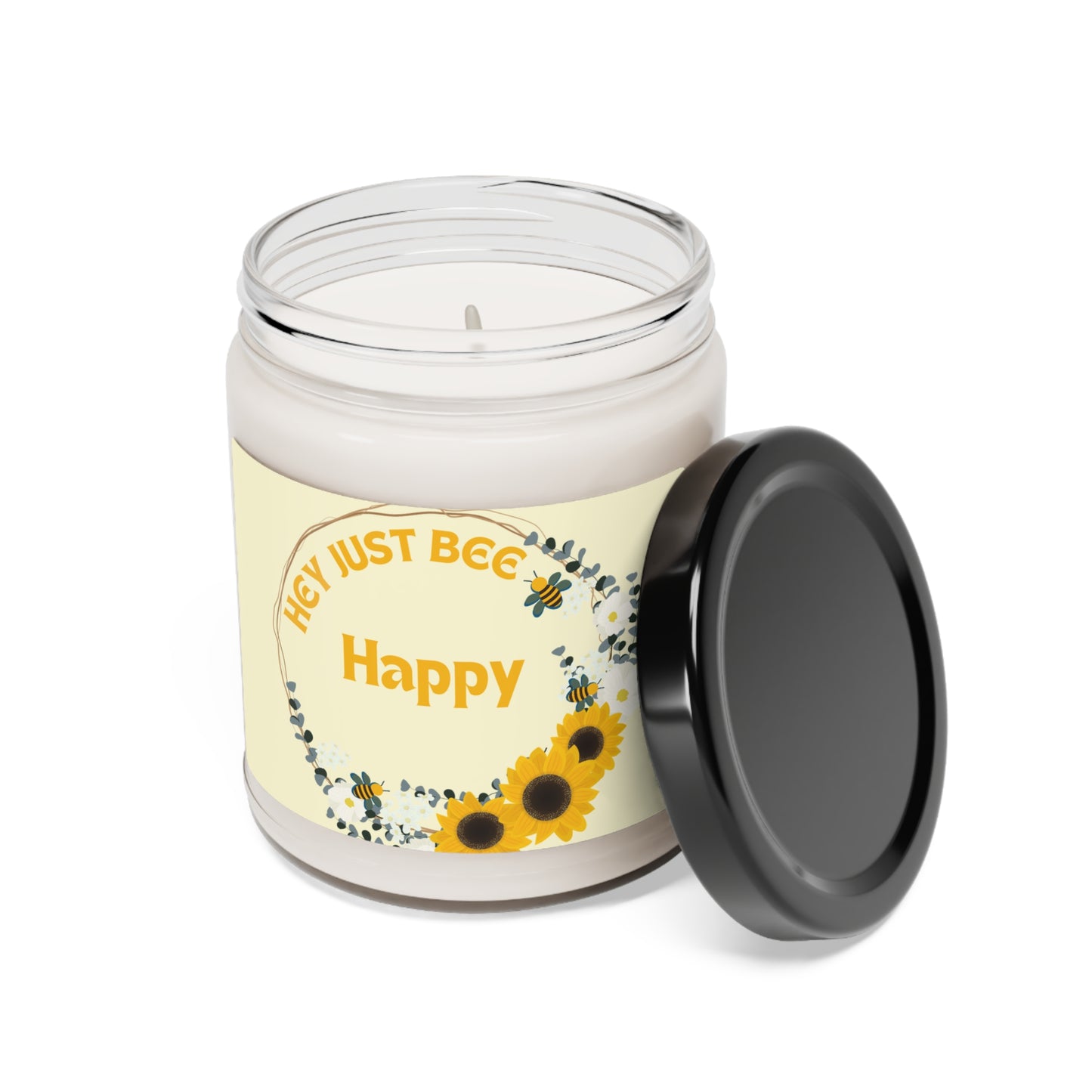 Hey Just Bee Happy Eco-friendly, Scented Soy Candle, 9oz