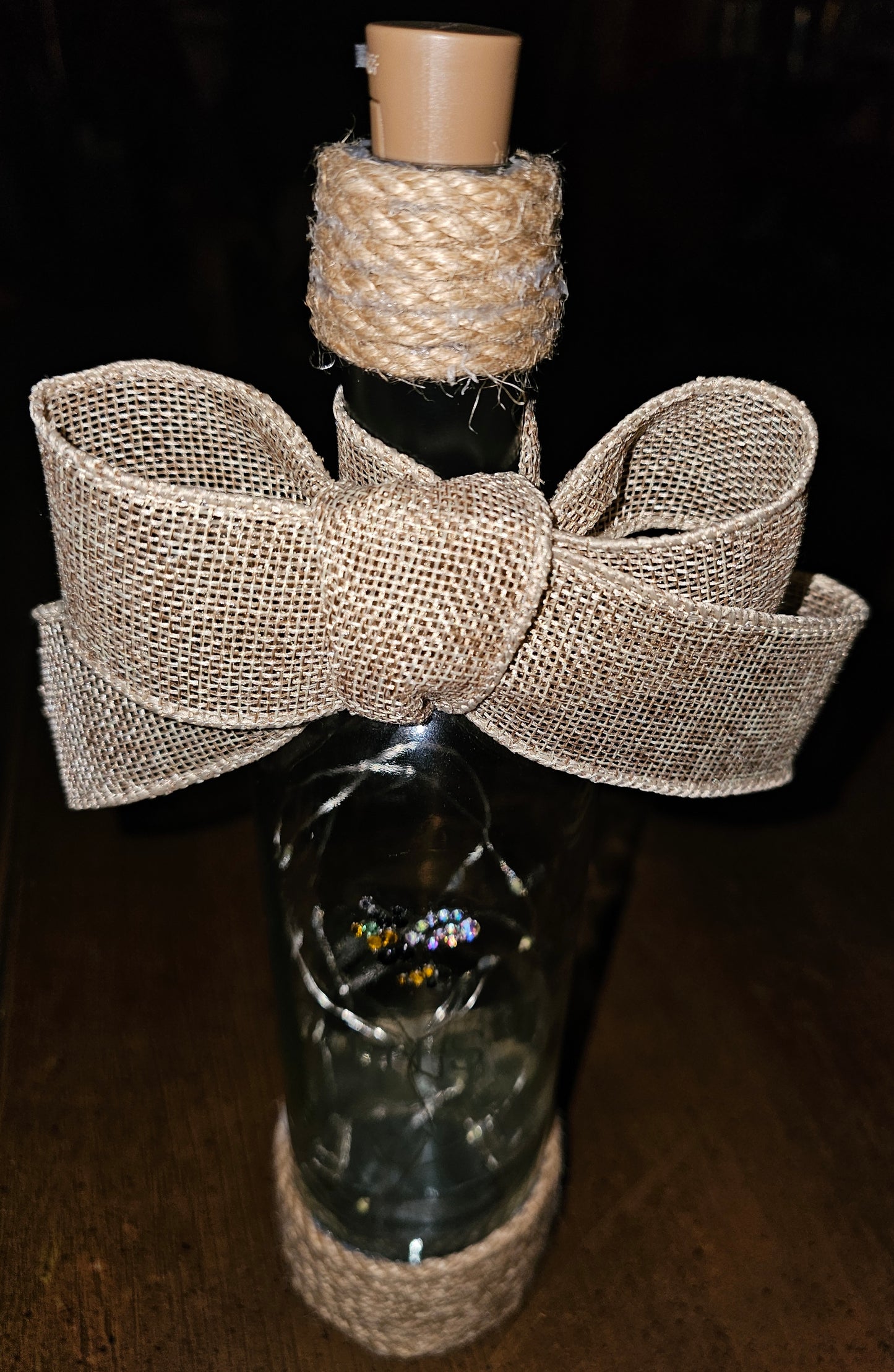 Hey Just Bee Etched Bottle Lamp