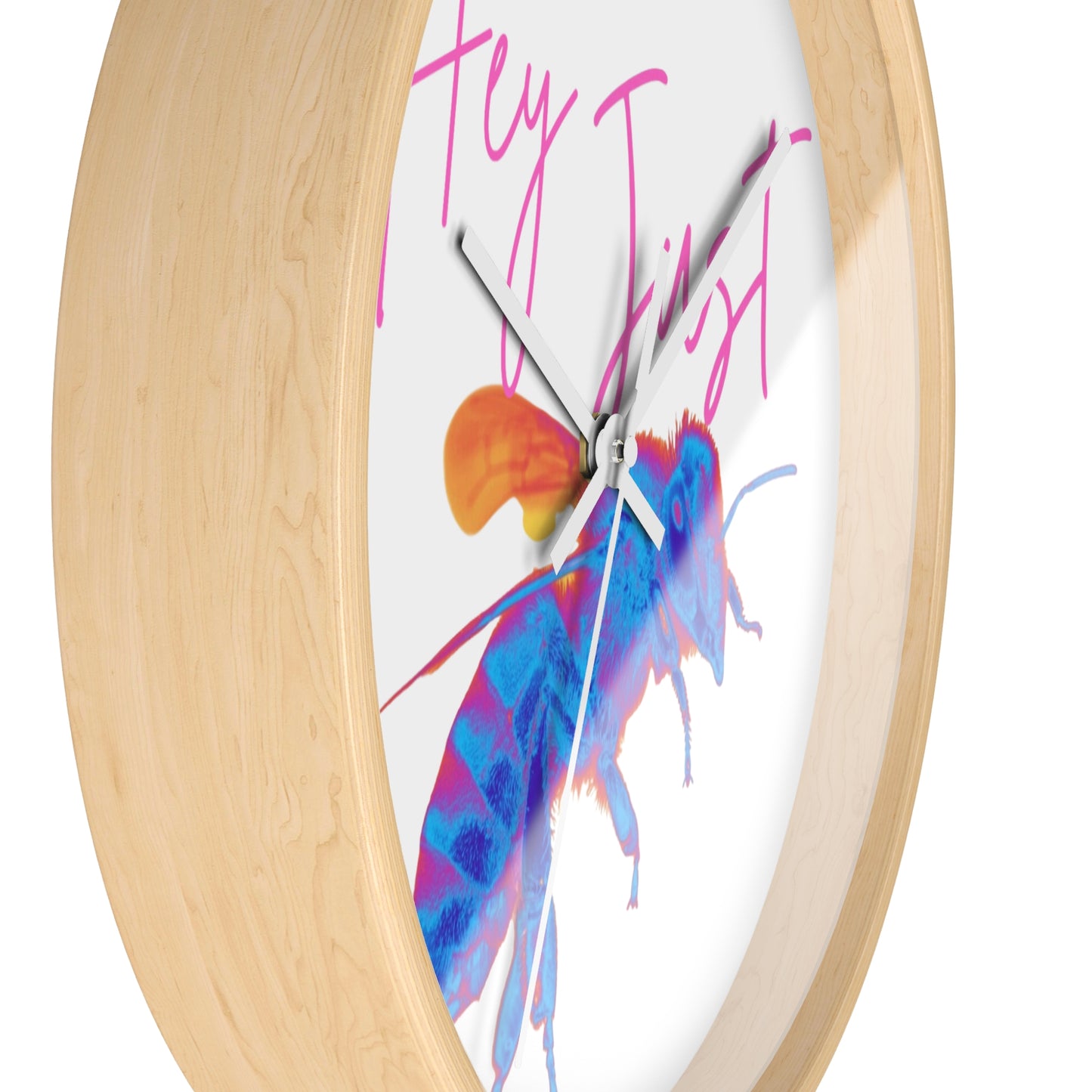Hey Just Bee (Neon) Wall Clock