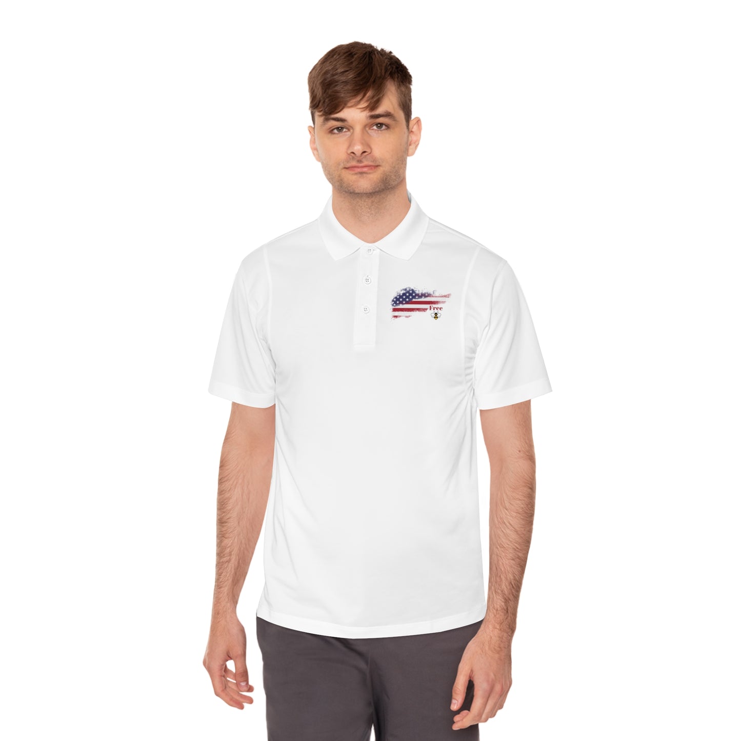 Men's Polo — "Free Bee Free" Sport Shirt
