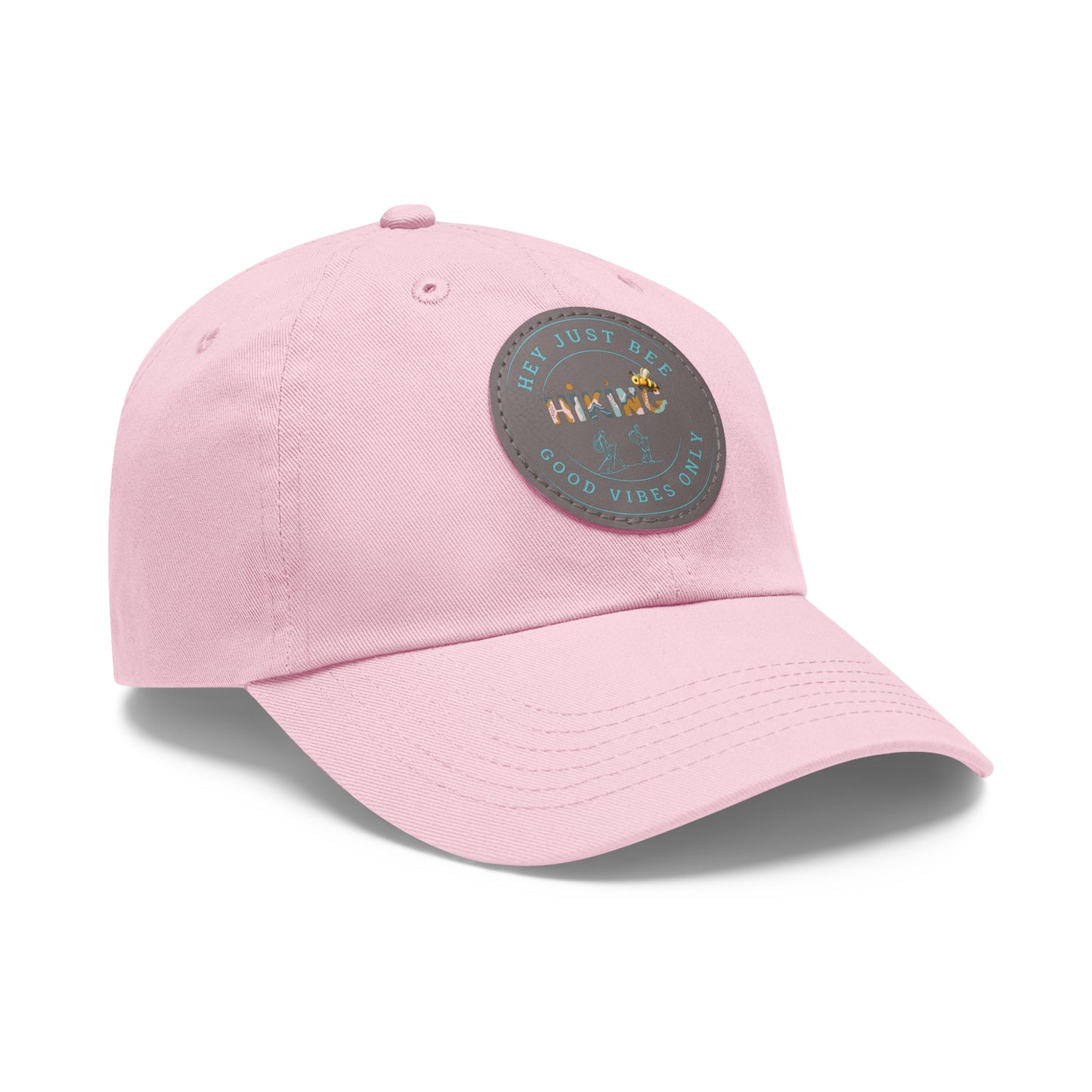 Hey Just Bee Hiking Dad Hat with Leather Patch (Round)