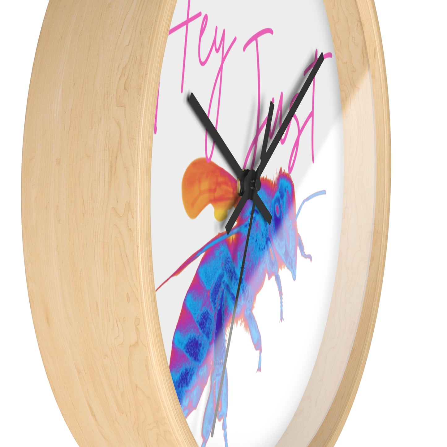 Hey Just Bee (Neon) Wall Clock