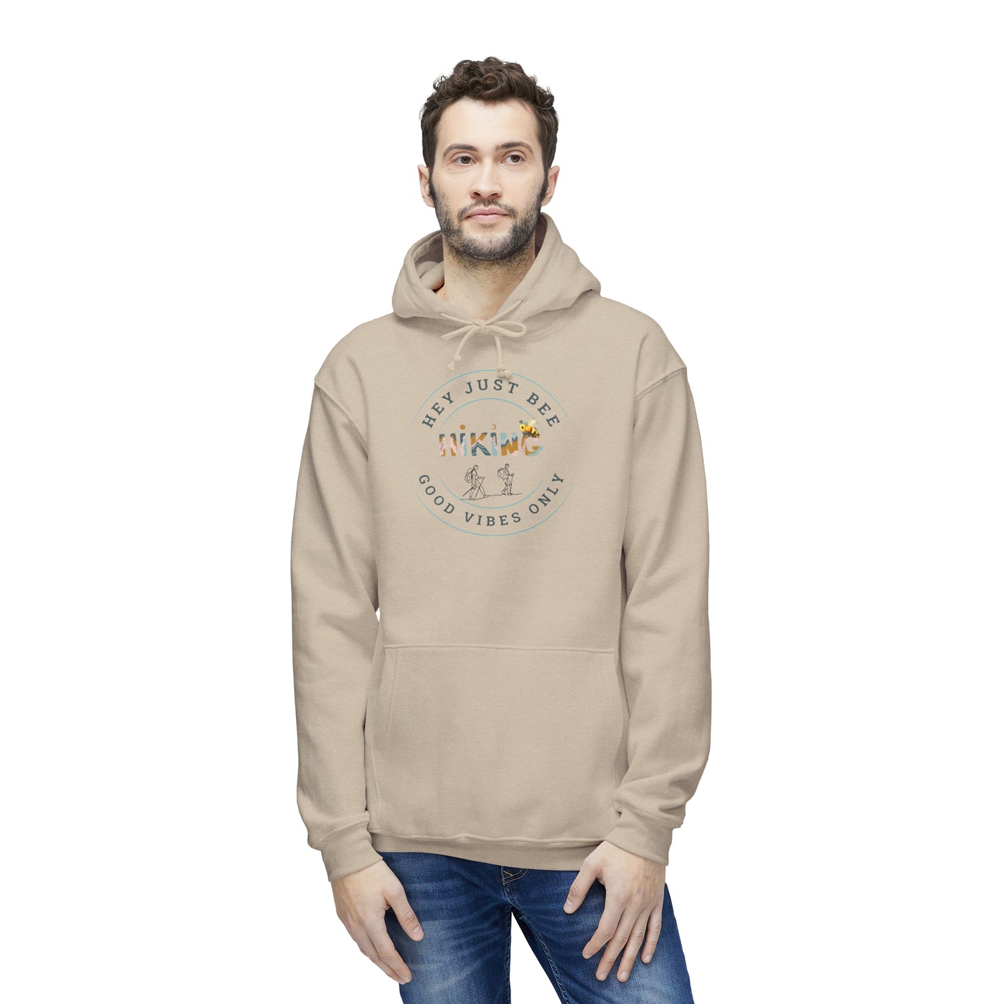 Hey Just Bee Hiking Unisex Hooded Sweatshirt, Made in US