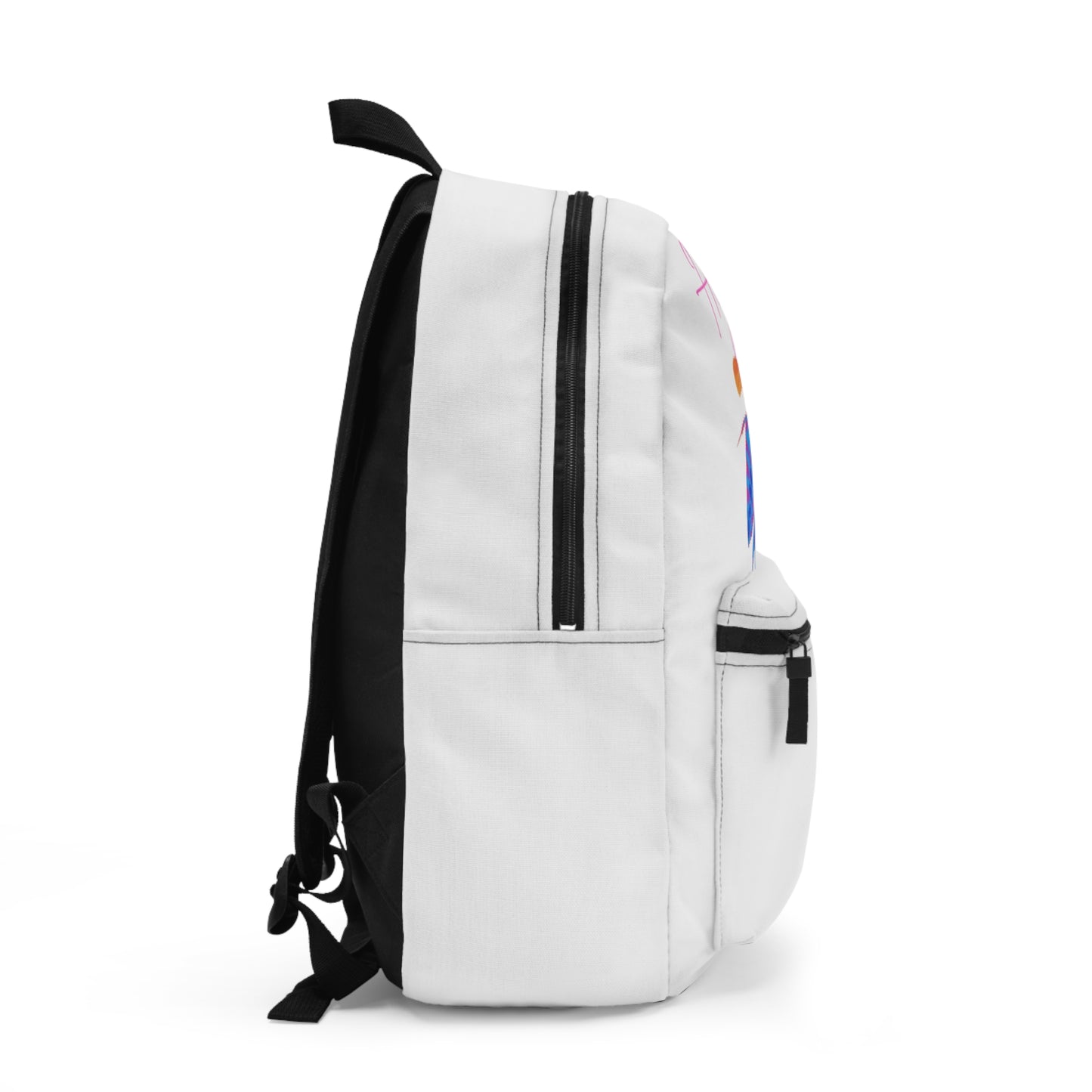 Hey Just Bee (Neon) White Backpack