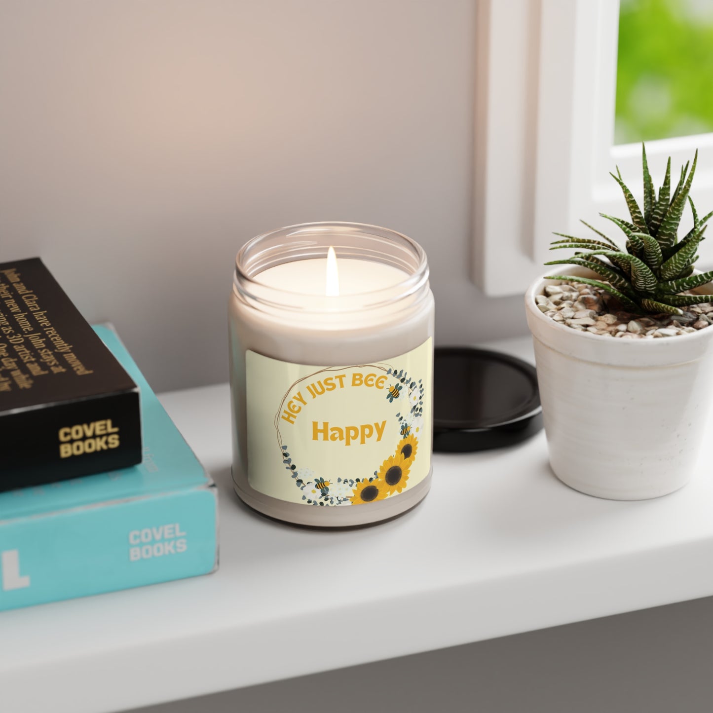 Hey Just Bee Happy Eco-friendly, Scented Soy Candle, 9oz