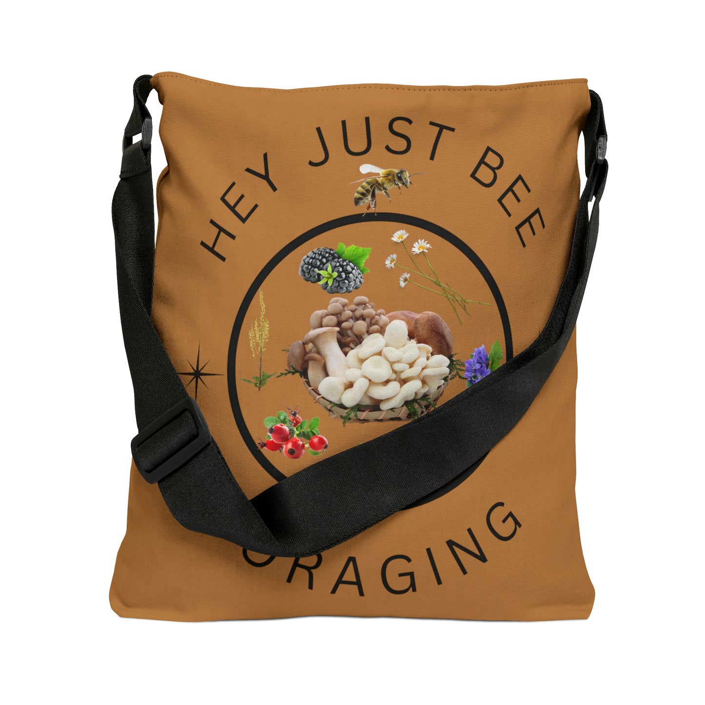Hey Just Bee Foraging Adjustable Tote Bag