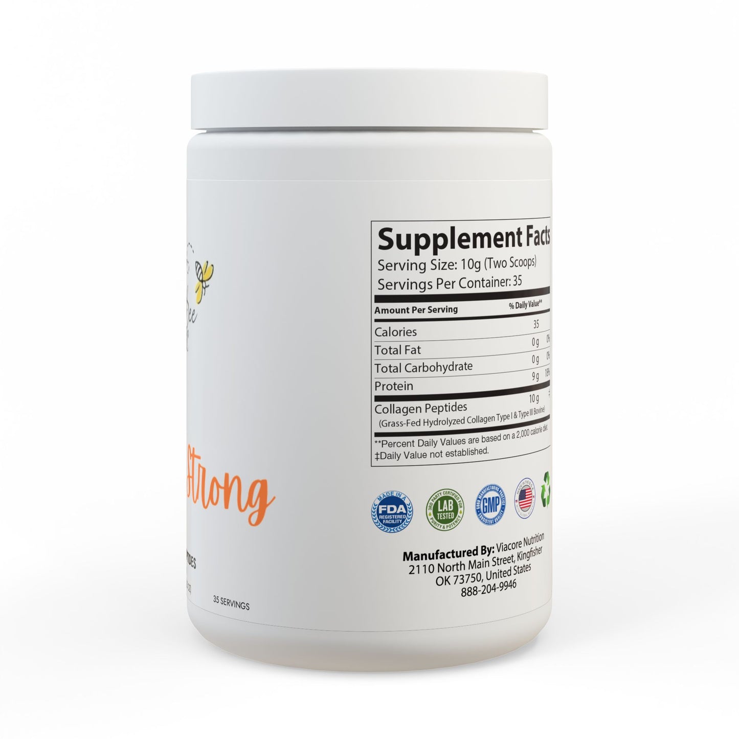 Bee Gut Strong Collagen Peptides Type I & III Supplement (350g, 12.3oz)