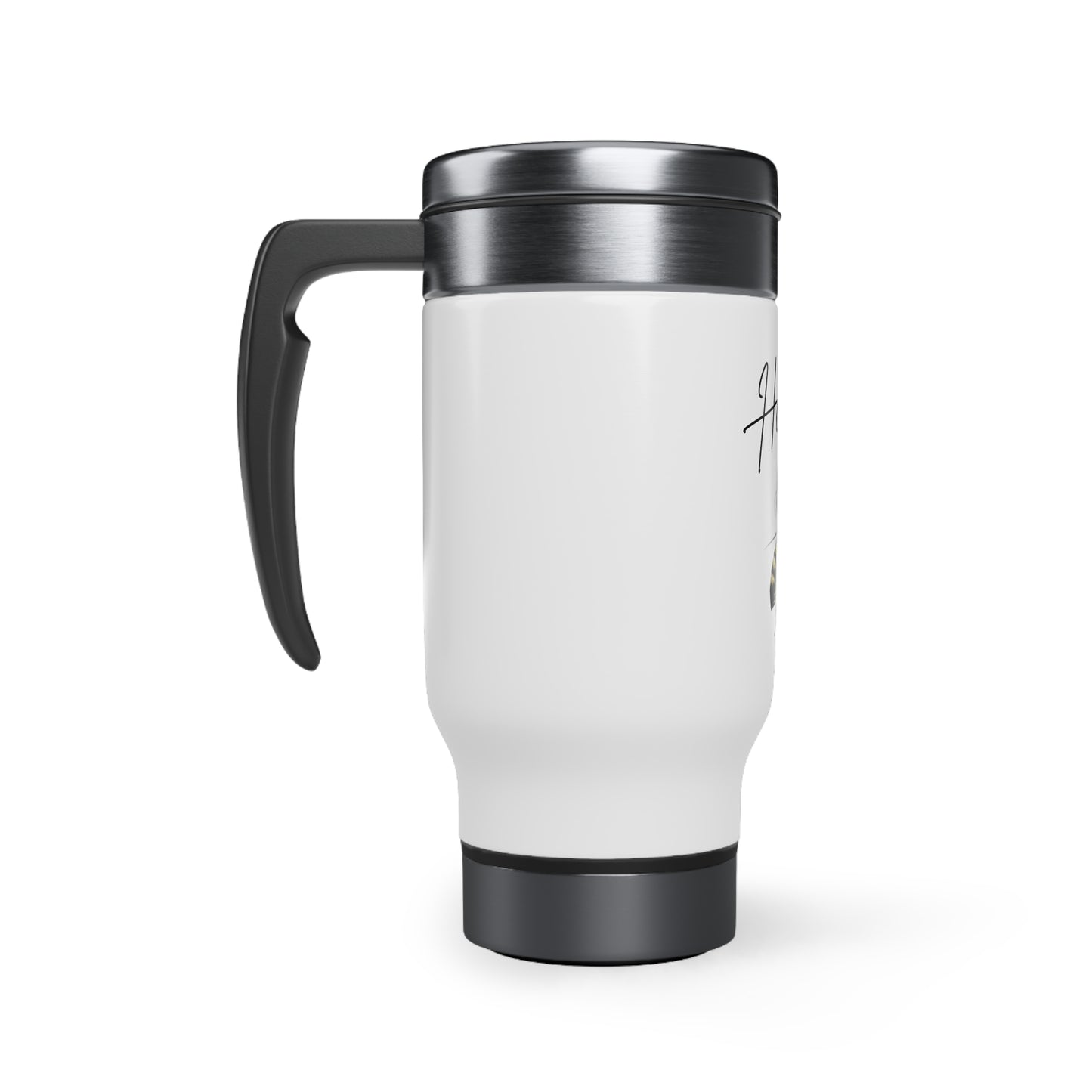 Hey Just Bee Stainless Steel Travel Mug with Handle, 14oz