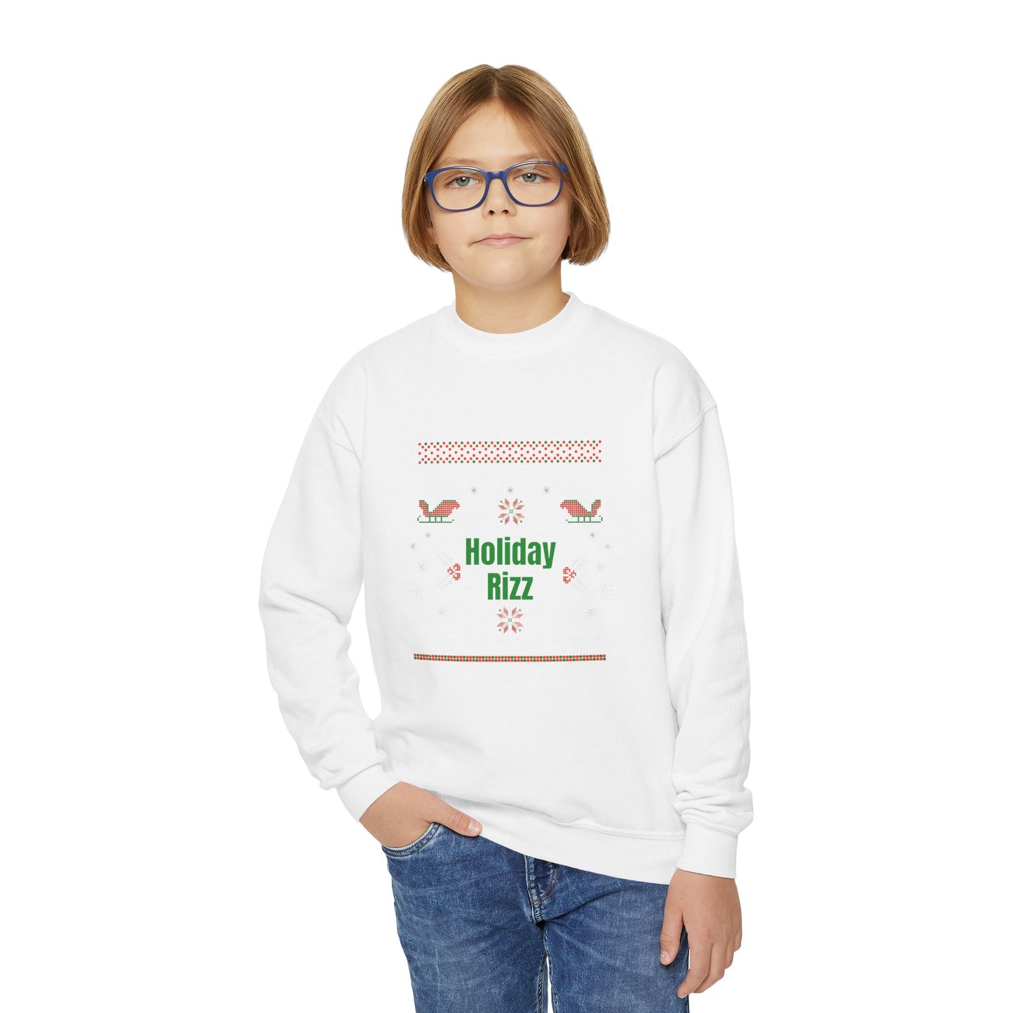 Holiday Rizz Youth Crewneck Sweatshirt