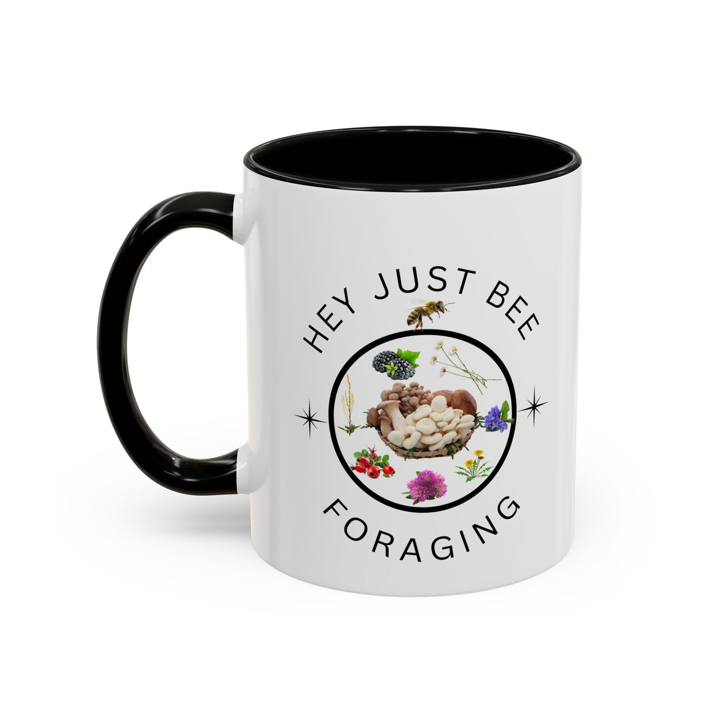 Hey Just Bee Foraging Two-Tone Coffee Mug, 11oz