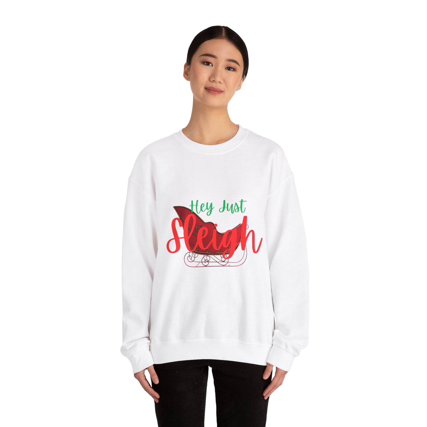 Hey Just Sleigh Heavy Blend™ Crewneck Sweatshirt