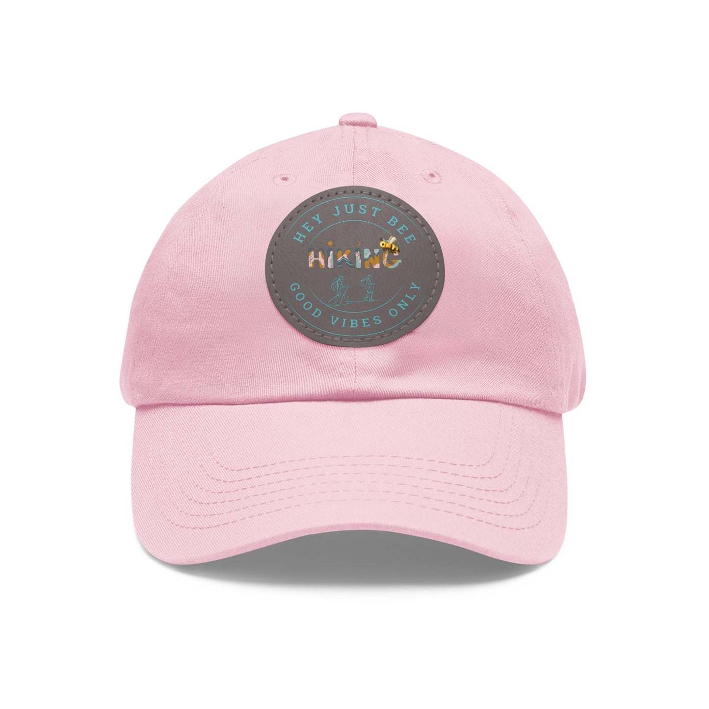 Hey Just Bee Hiking Dad Hat with Leather Patch (Round)