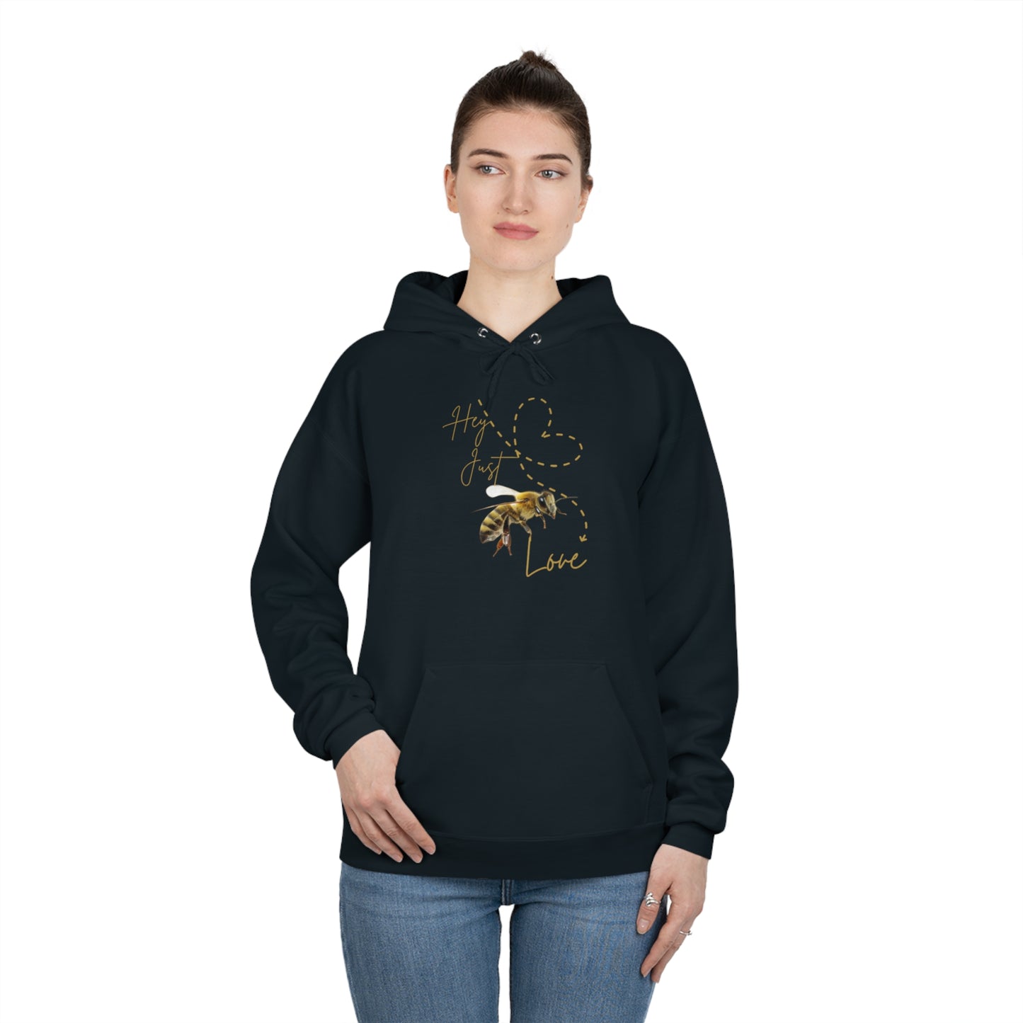 Hey Just Bee Love-EcoSmart® Pullover Hoodie Sweatshirt