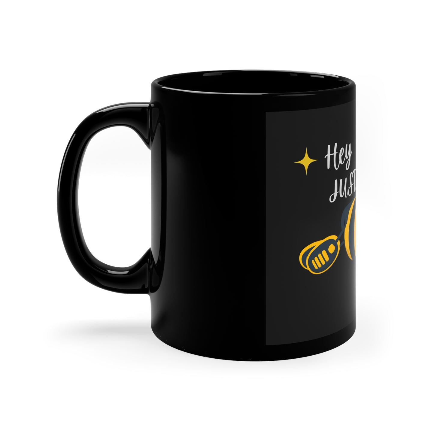 Hey Just Bee 11oz Black Mug