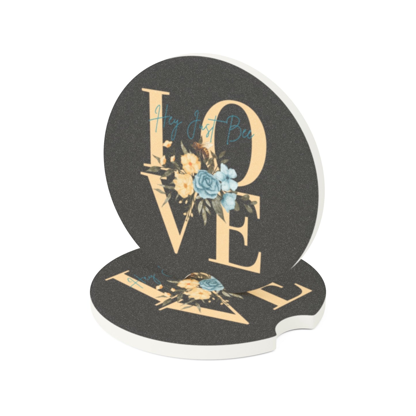 Hey Just Bee Love Soapstone Car Coaster