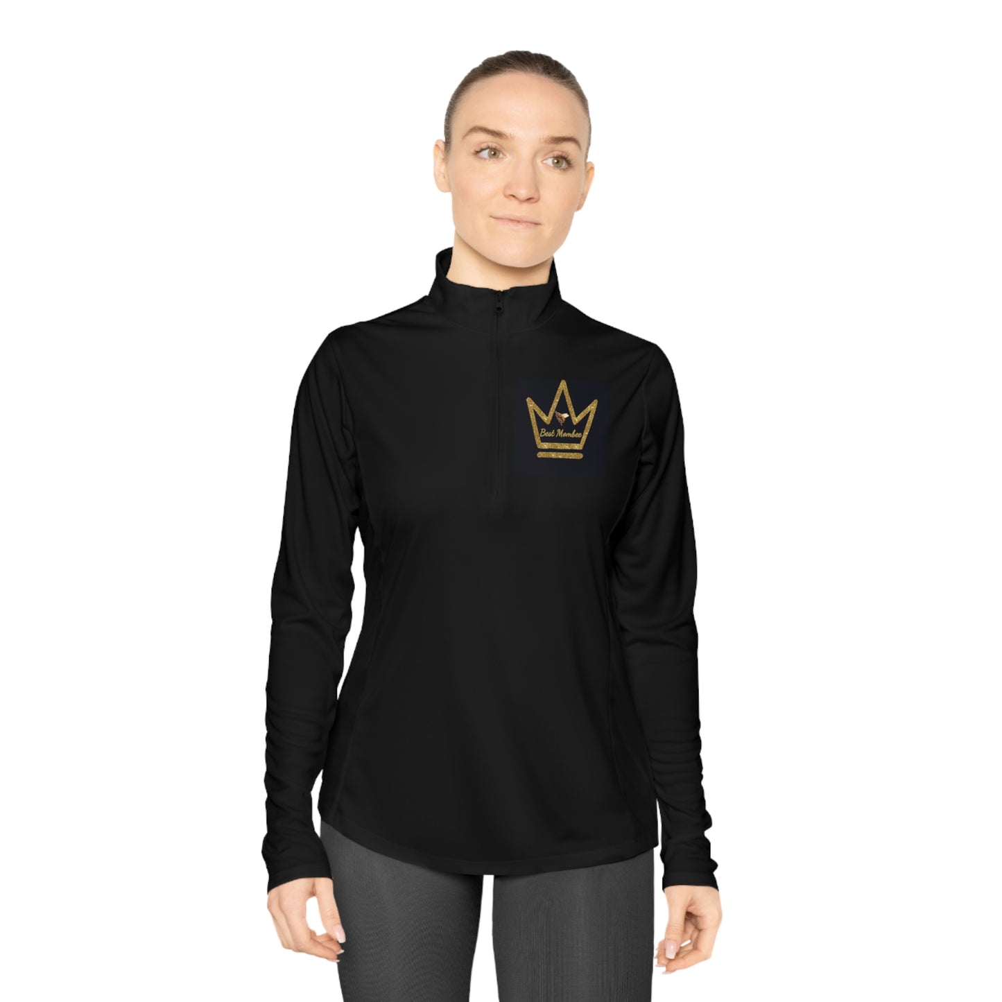 Best Mombee Ladies Quarter-Zip Pullover (Gold)