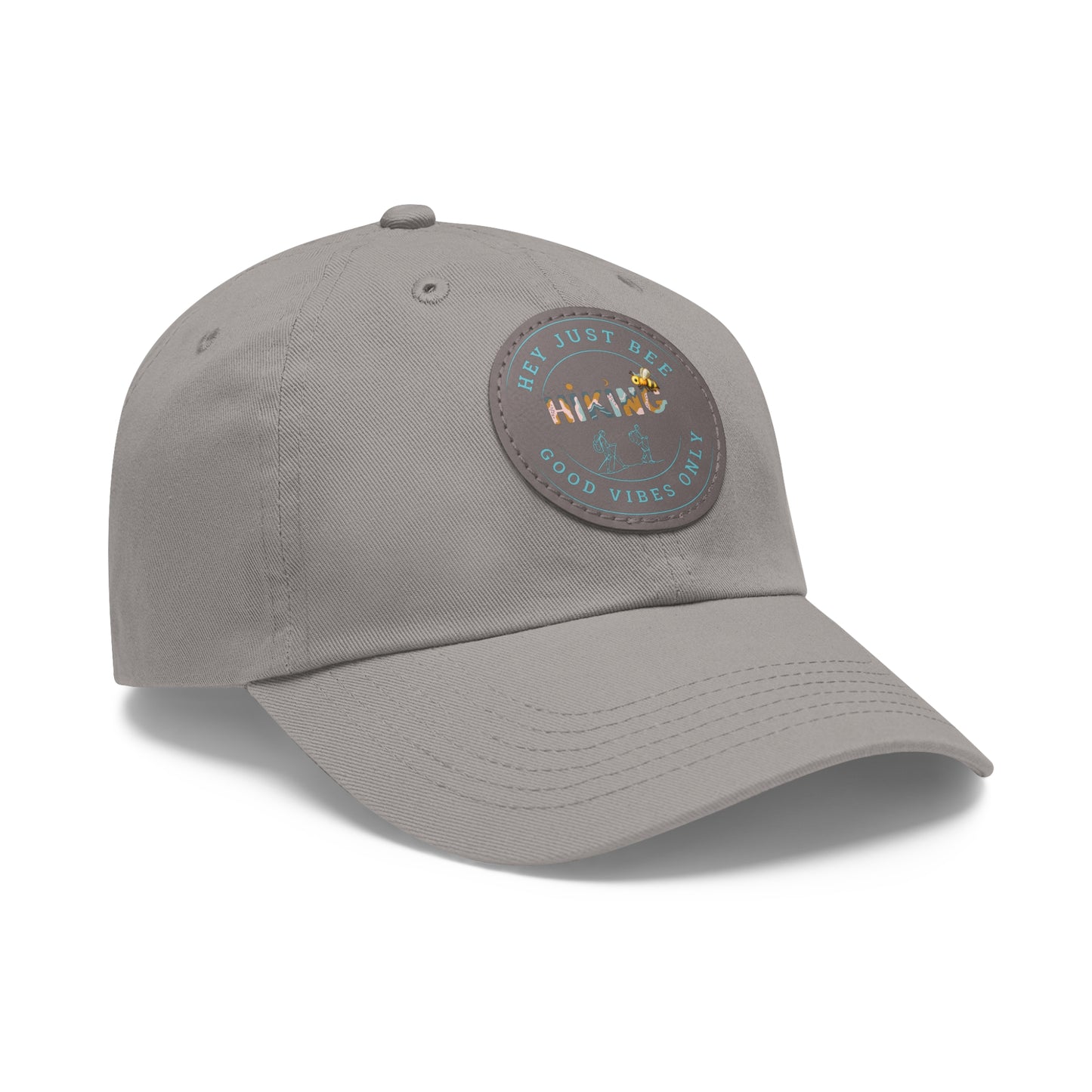 Hey Just Bee Hiking Dad Hat with Leather Patch (Round)