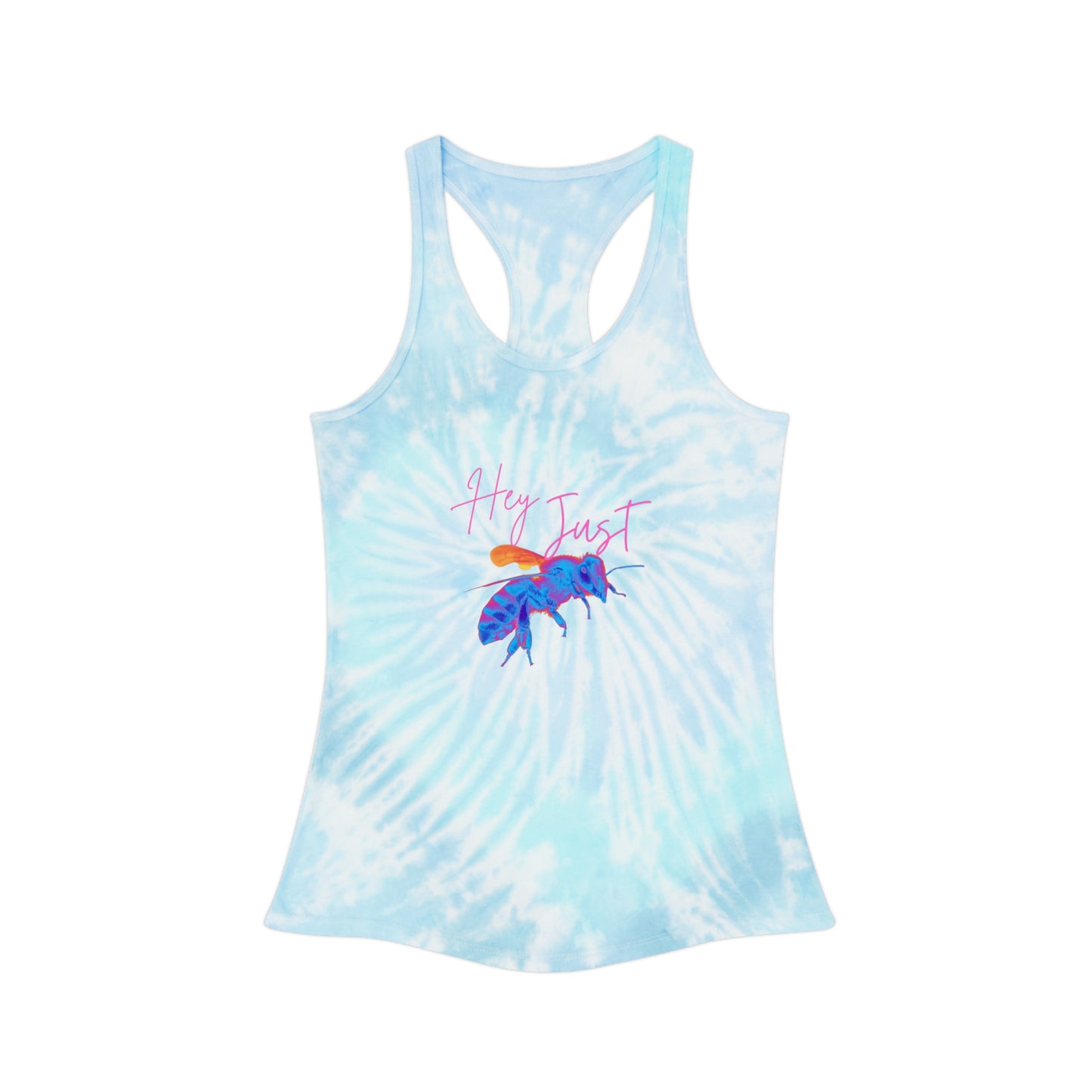 Hey Just Bee(Neon)Tye Dye Racerback Tank Top