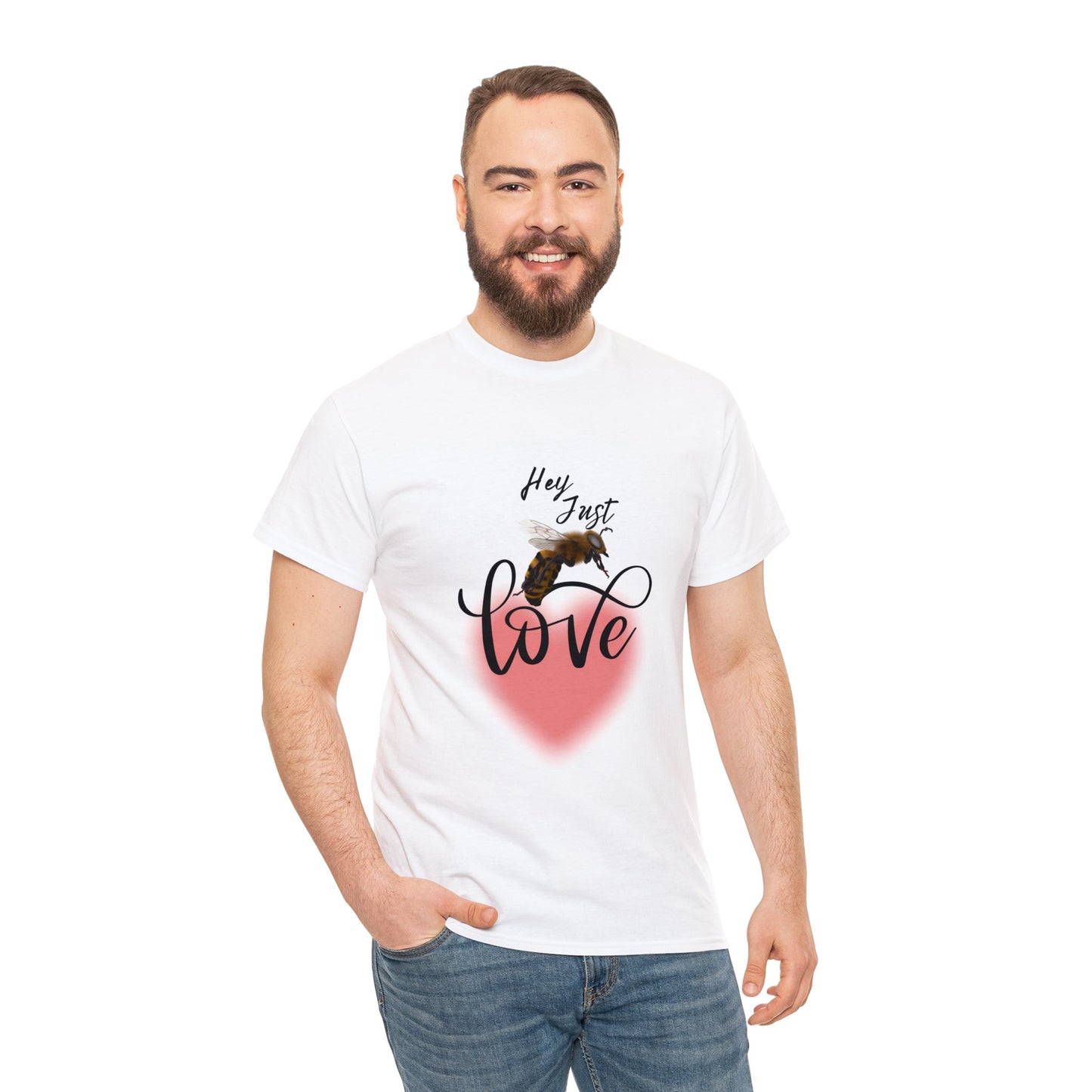 Hey Just Bee Love Heavy Cotton Tee