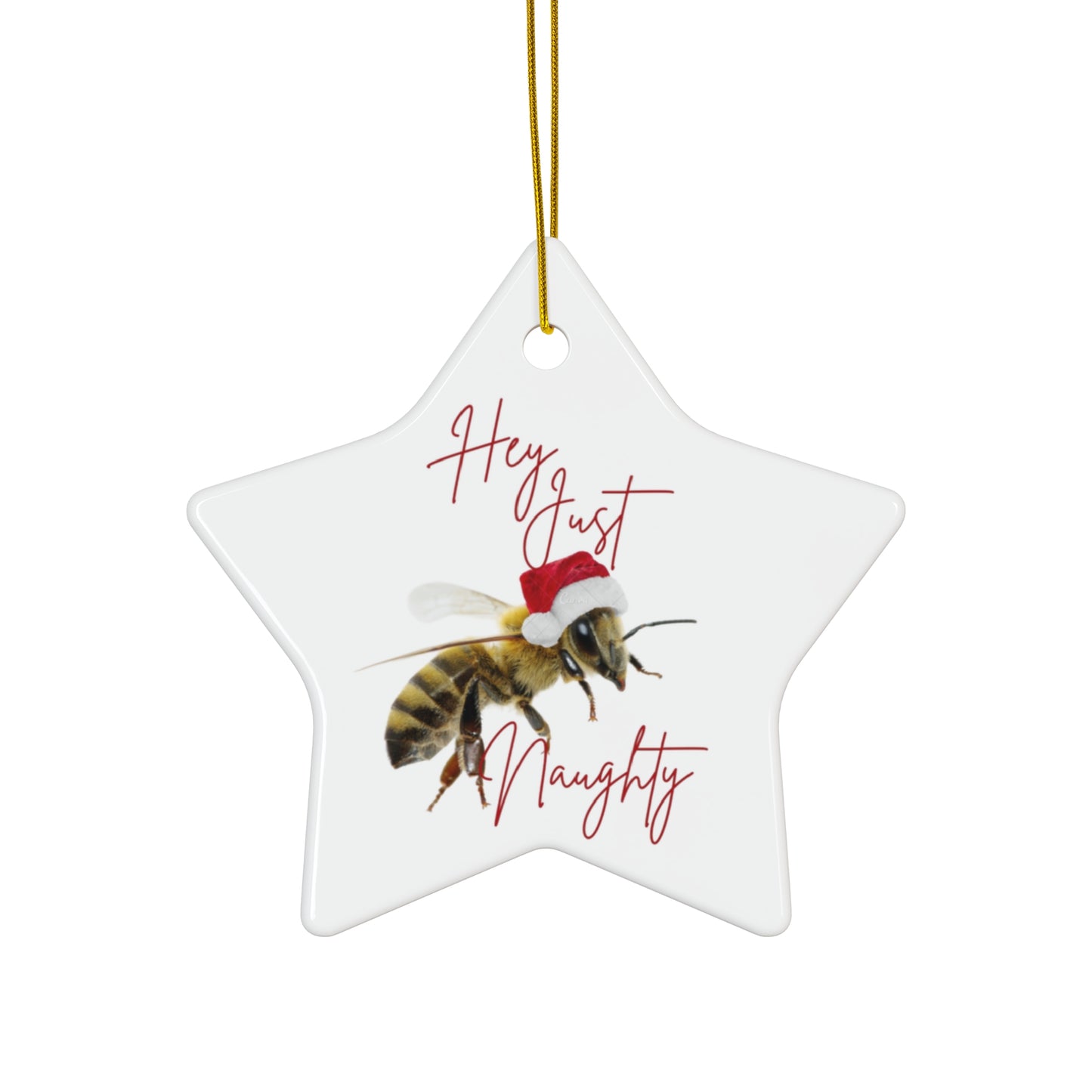 Hey Just Bee Naughty Ceramic Ornament, 4 Shapes