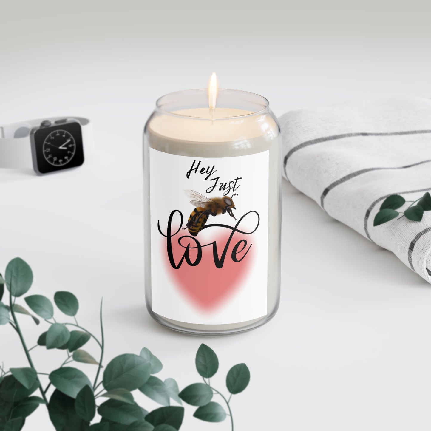 Hey Just Bee Love-Large Eco-Friendly Scented Candle, 13.75oz