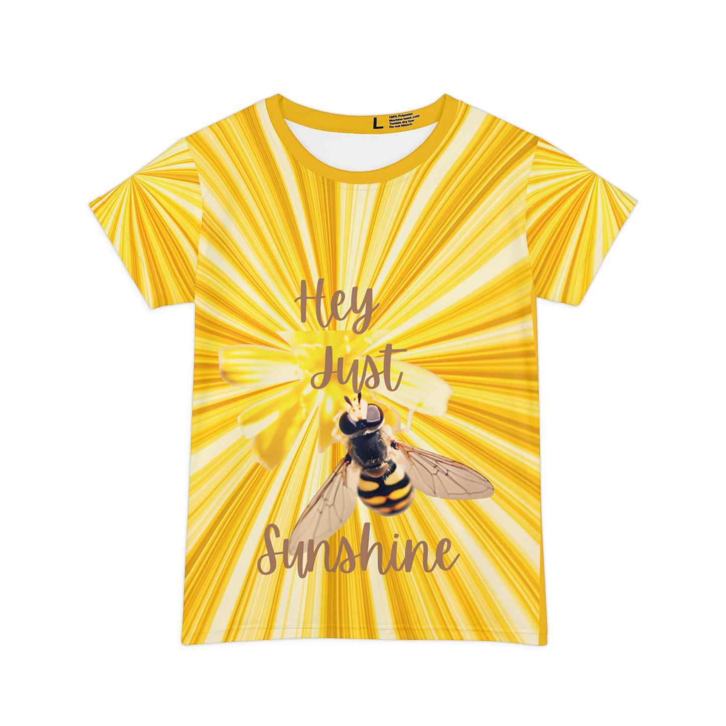 Hey Just Bee Sunshine Women's Short Sleeve Shirt (AOP)