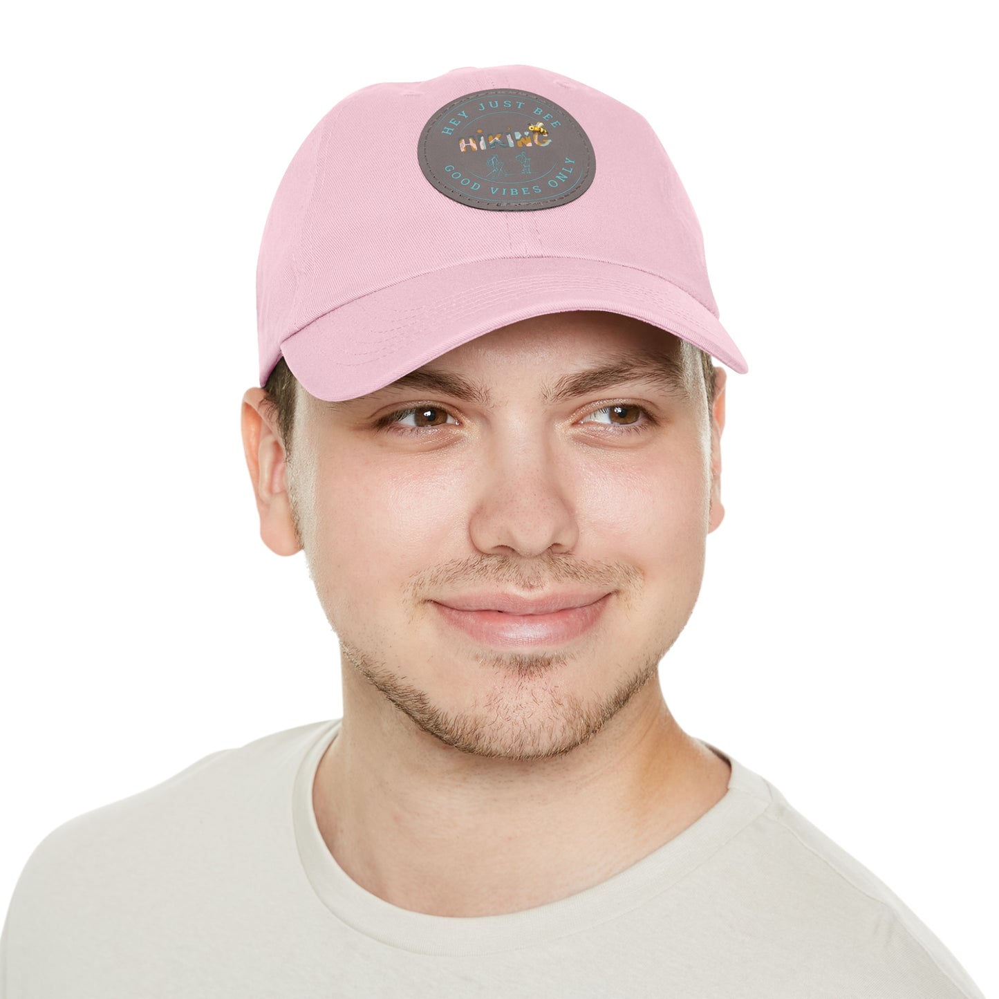 Hey Just Bee Hiking Dad Hat with Leather Patch (Round)