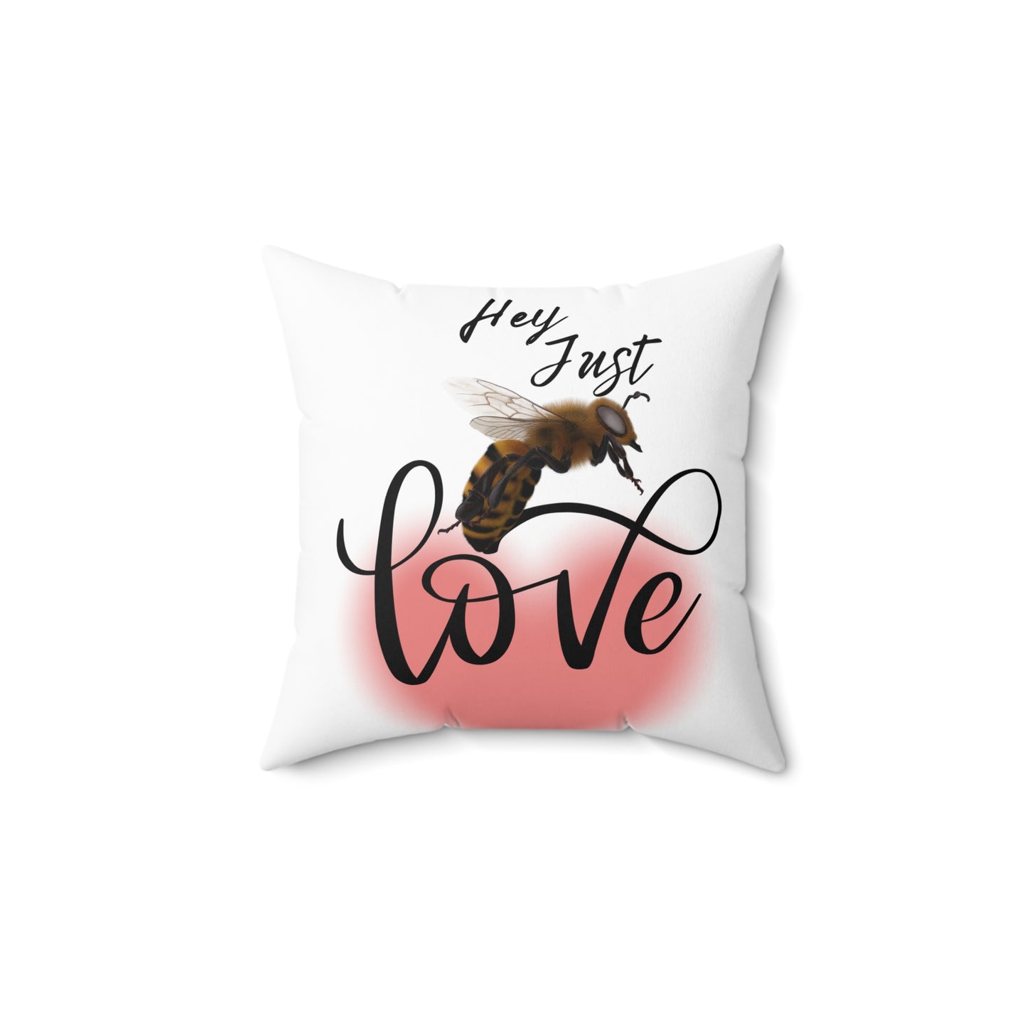 Hey Just Bee Love Spun Polyester Square Pillow