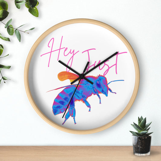 Hey Just Bee (Neon) Wall Clock