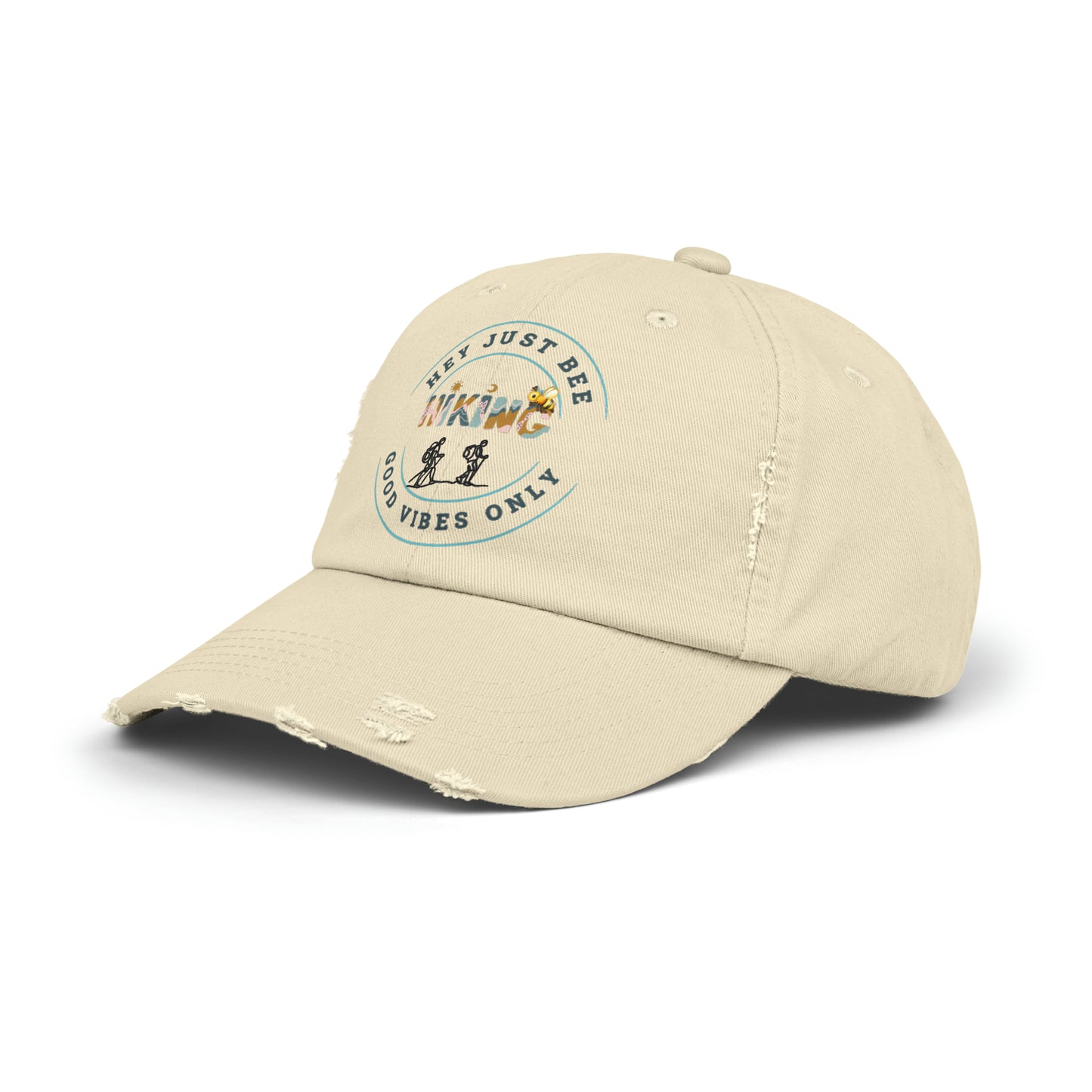 Hey Just Bee Hiking Unisex Distressed Cap