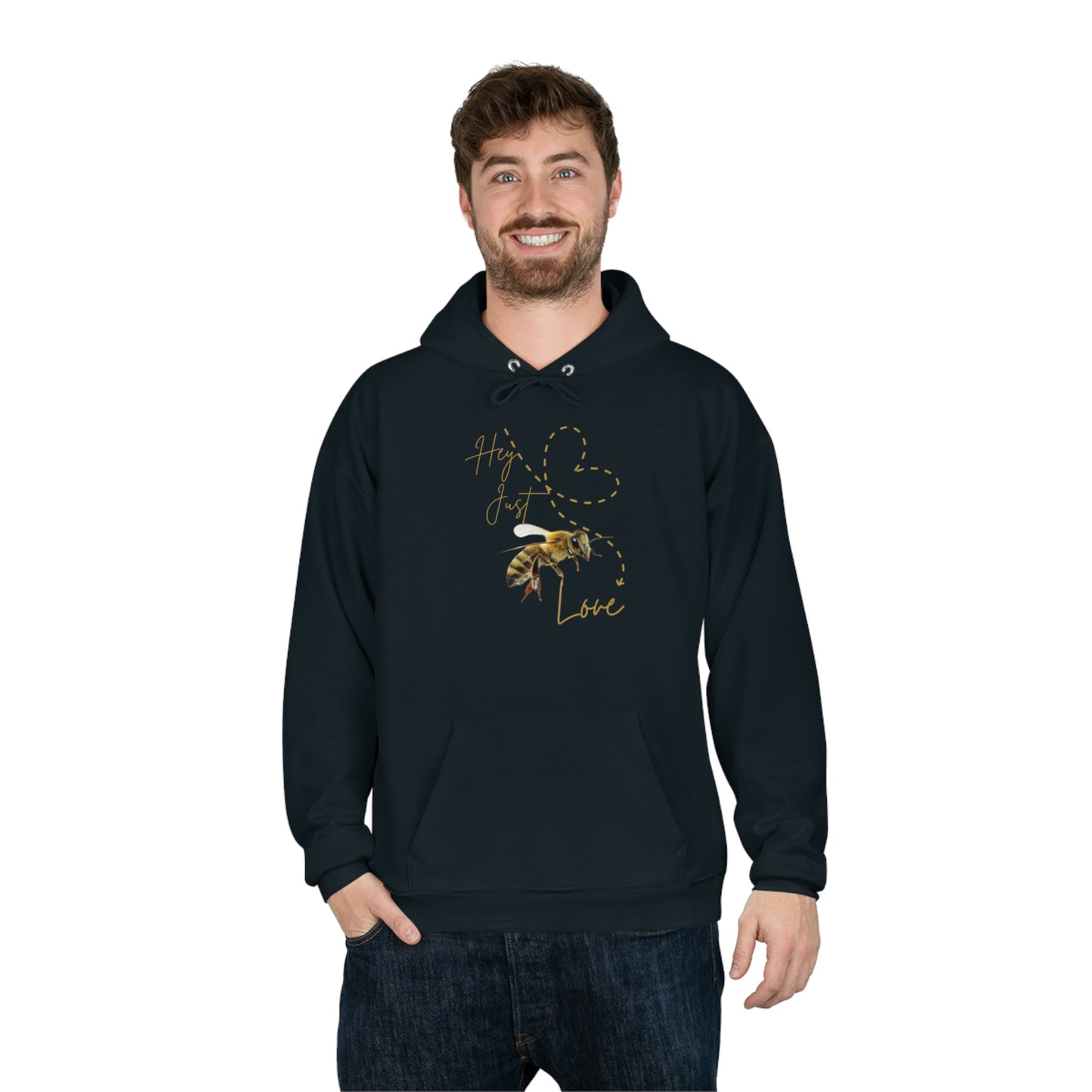 Hey Just Bee Love-EcoSmart® Pullover Hoodie Sweatshirt