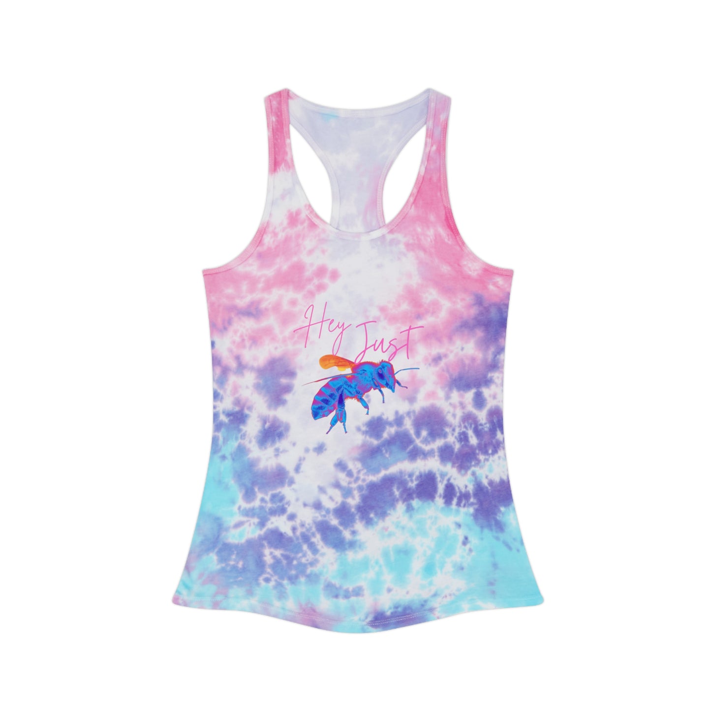 Hey Just Bee(Neon)Tye Dye Racerback Tank Top