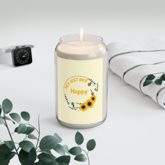 Hey Just Bee Happy Large Eco-Friendly Scented Candle, 13.75oz