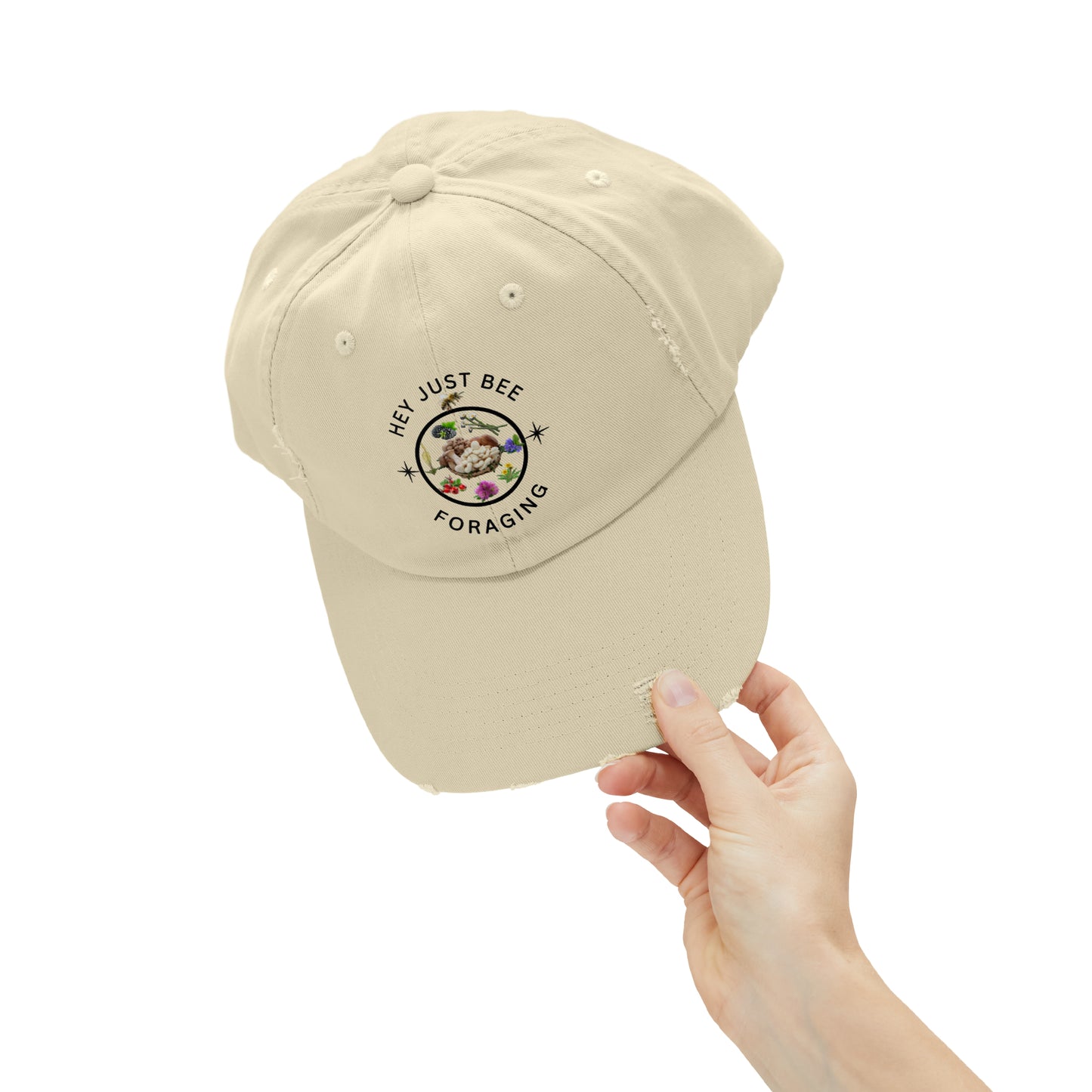 Hey Just Bee Foraging Unisex Distressed Cap