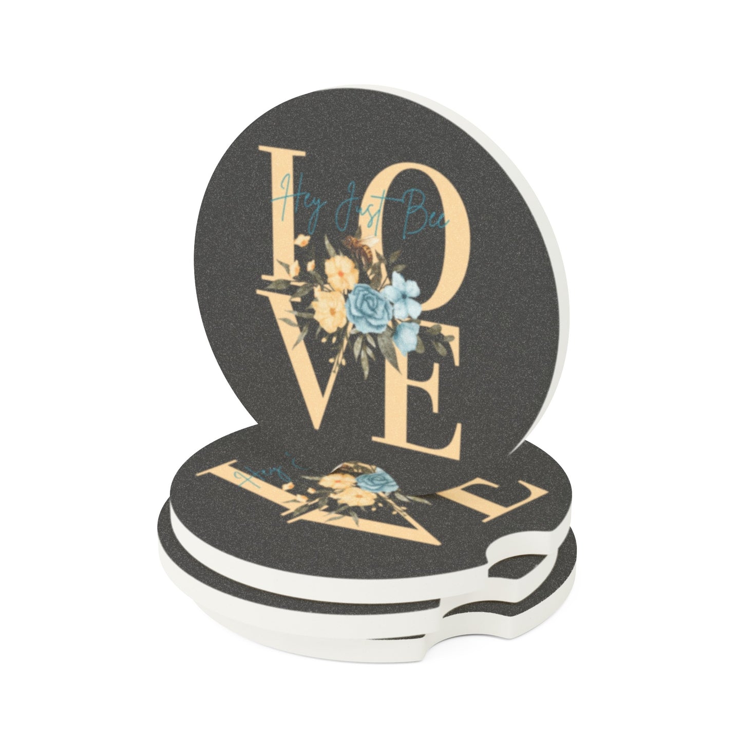 Hey Just Bee Love Soapstone Car Coaster