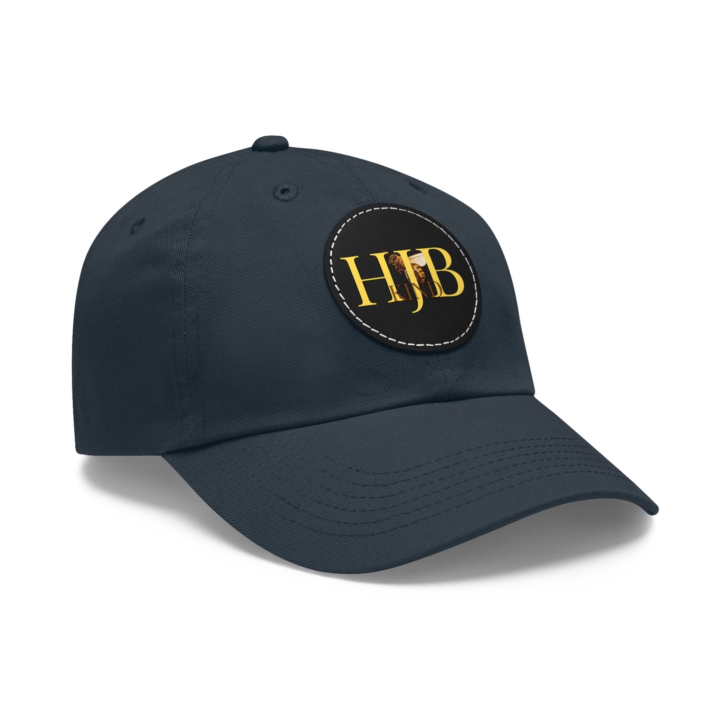 Hey Just Bee Kind Dad Hat with Leather Patch (Round)