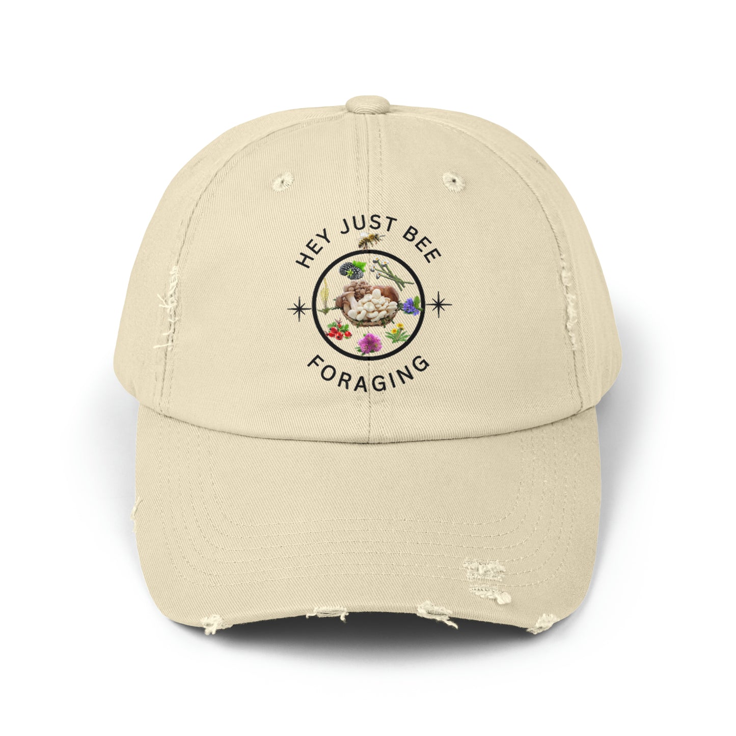 Hey Just Bee Foraging Unisex Distressed Cap