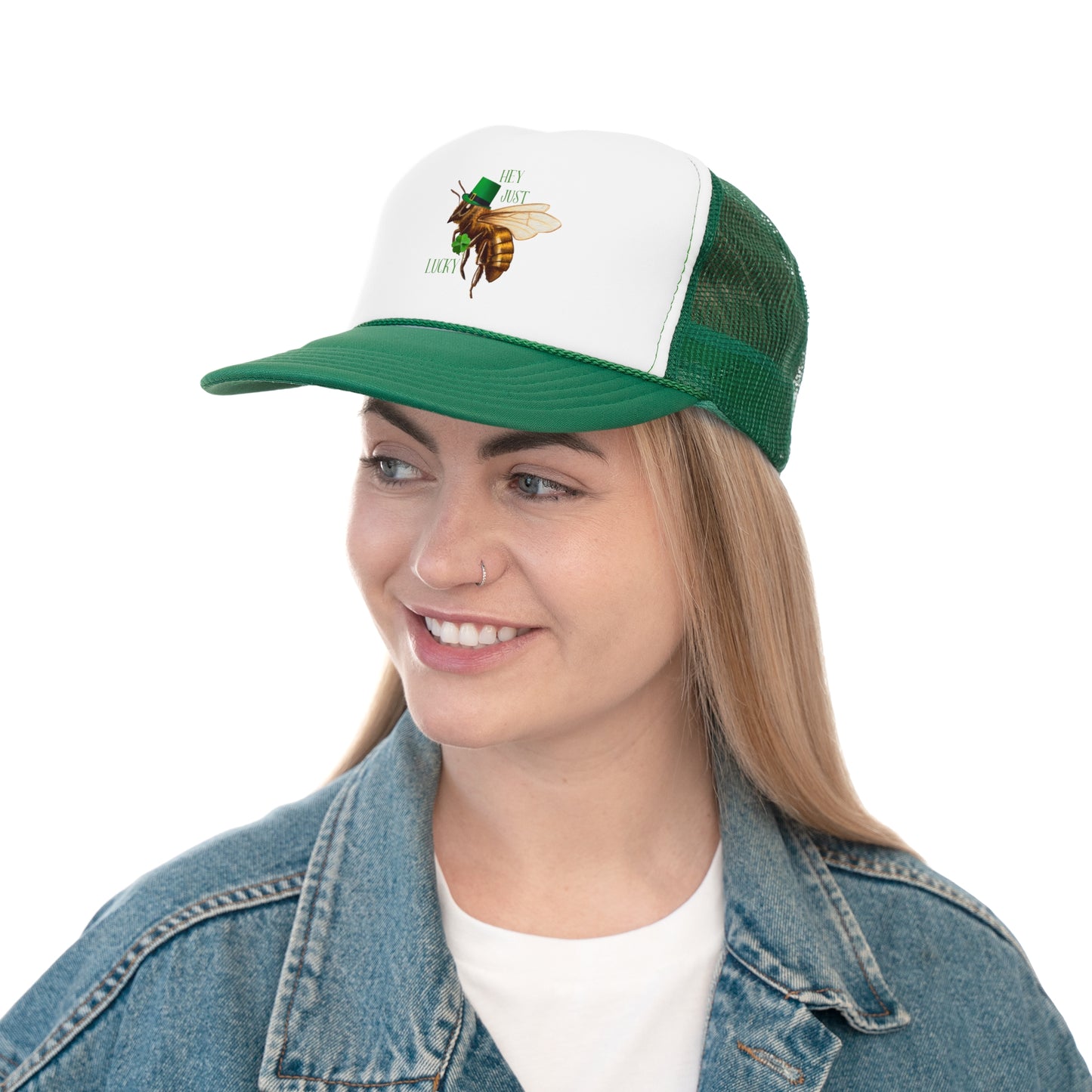 Hey Just Bee Lucky Trucker Caps